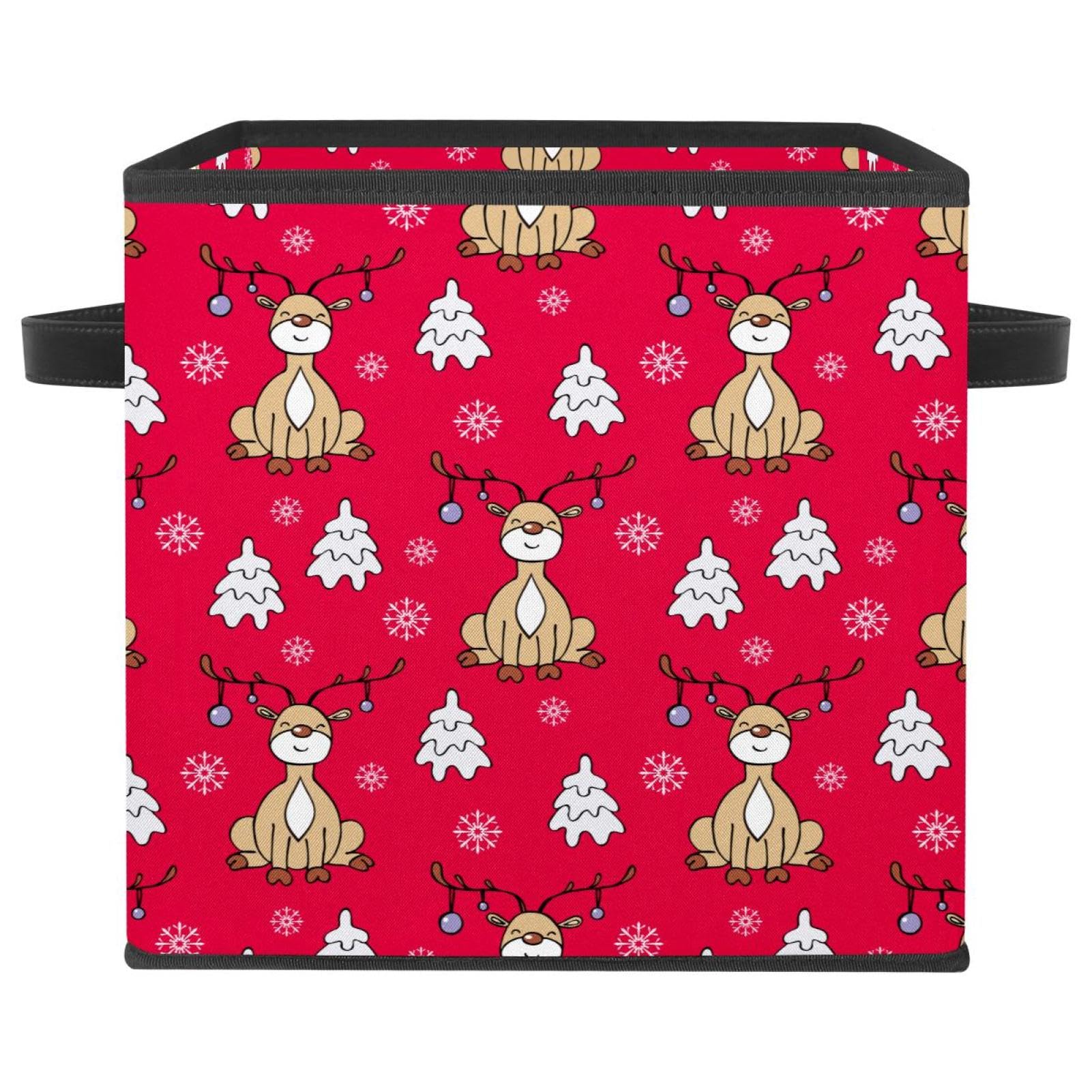 Boîte de rangement en tissu Cerf de Noël pour apporter de la magie et de l'ordre chez vous
