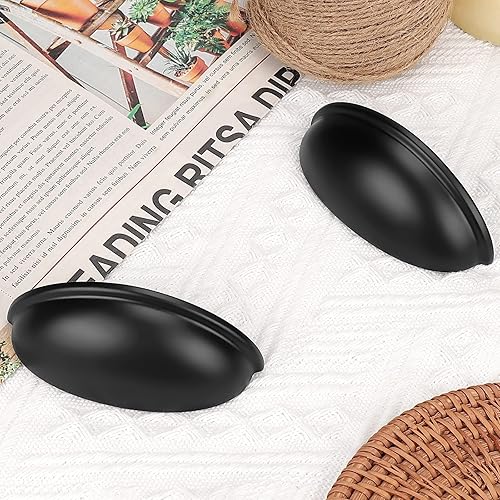 Miniatura 4 de Probrico Paquete de 20 tiradores de taza de gabinete de 3 pulgadas en color negro, tiradores de cajón de 2.992 in, accesorios de cocina, manijas de