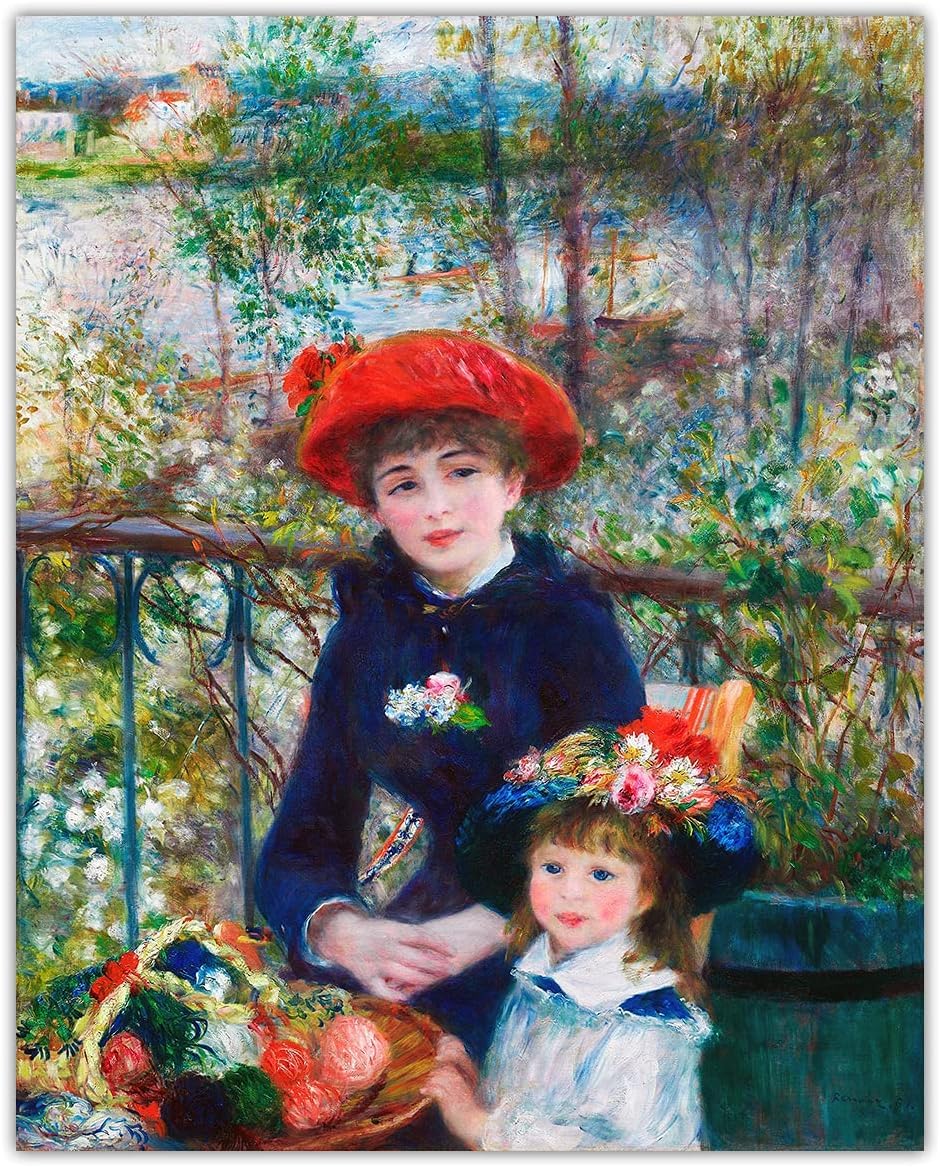 Waeta Rnvzx Pierre-Auguste Renoir Poster Two Sisters Canvas Painting Vintage Wall Art Pierre-Auguste Renoir Prints For Modern Home Decor Picture 50x70cm No Frame