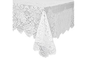 Juvale Lace Overlay Tablecloth for Rectangular Tables, Wedding Tablecloth for Vintage-Style Decor