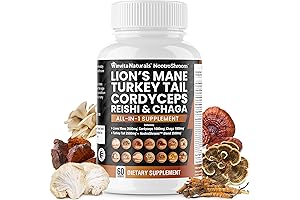 Lions Mane 3500mg with Turkey Tail 2500mg Reishi 1000mg Mushroom Supplement