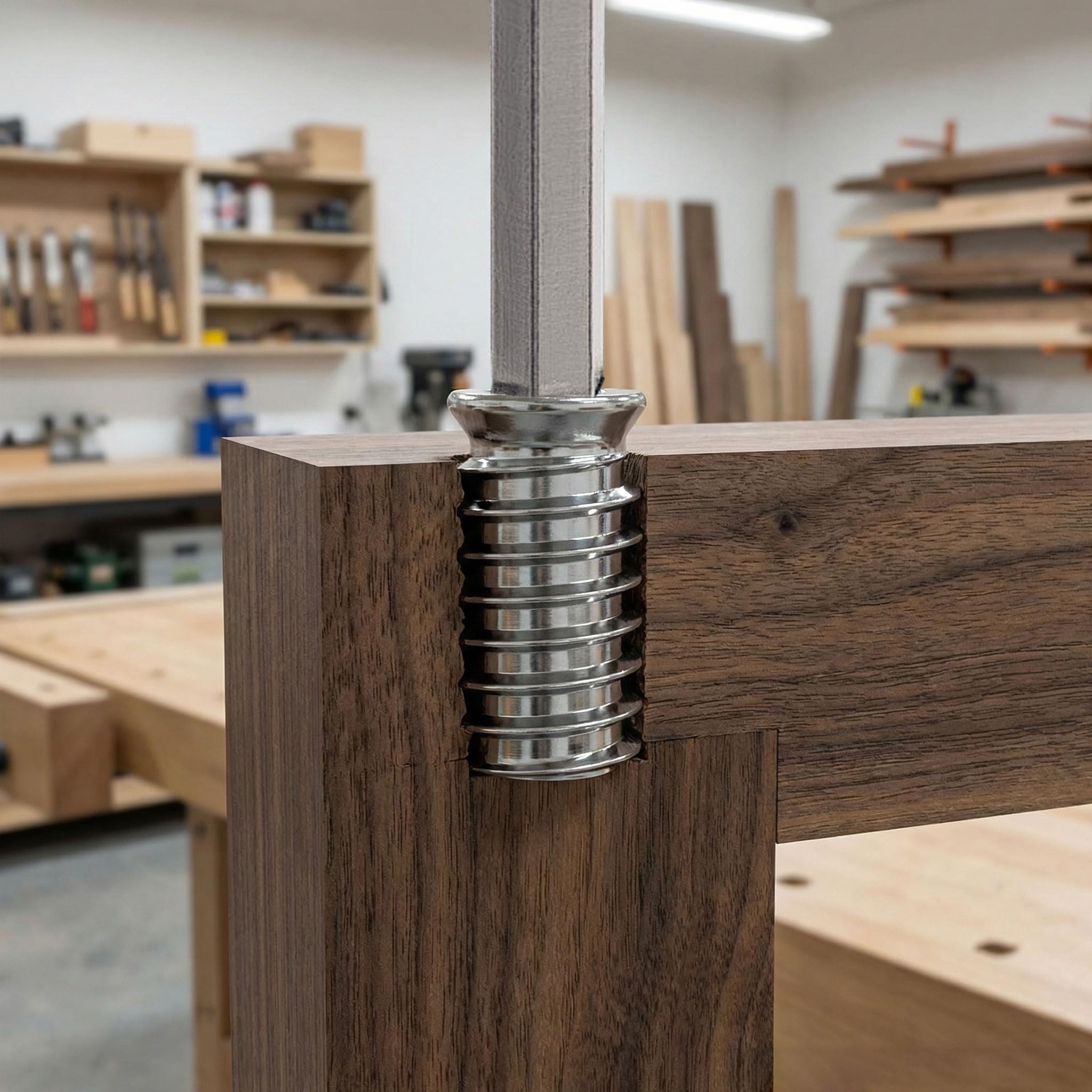 Nakrętka wkręcana M6, M6 x 20 mm Wkładki gwintowane drewno mufy wkręcane ocynkowane sześciokątne tuleja wkręcana nakrętki gwintowane do mebli drewnianych, 40 sztuk