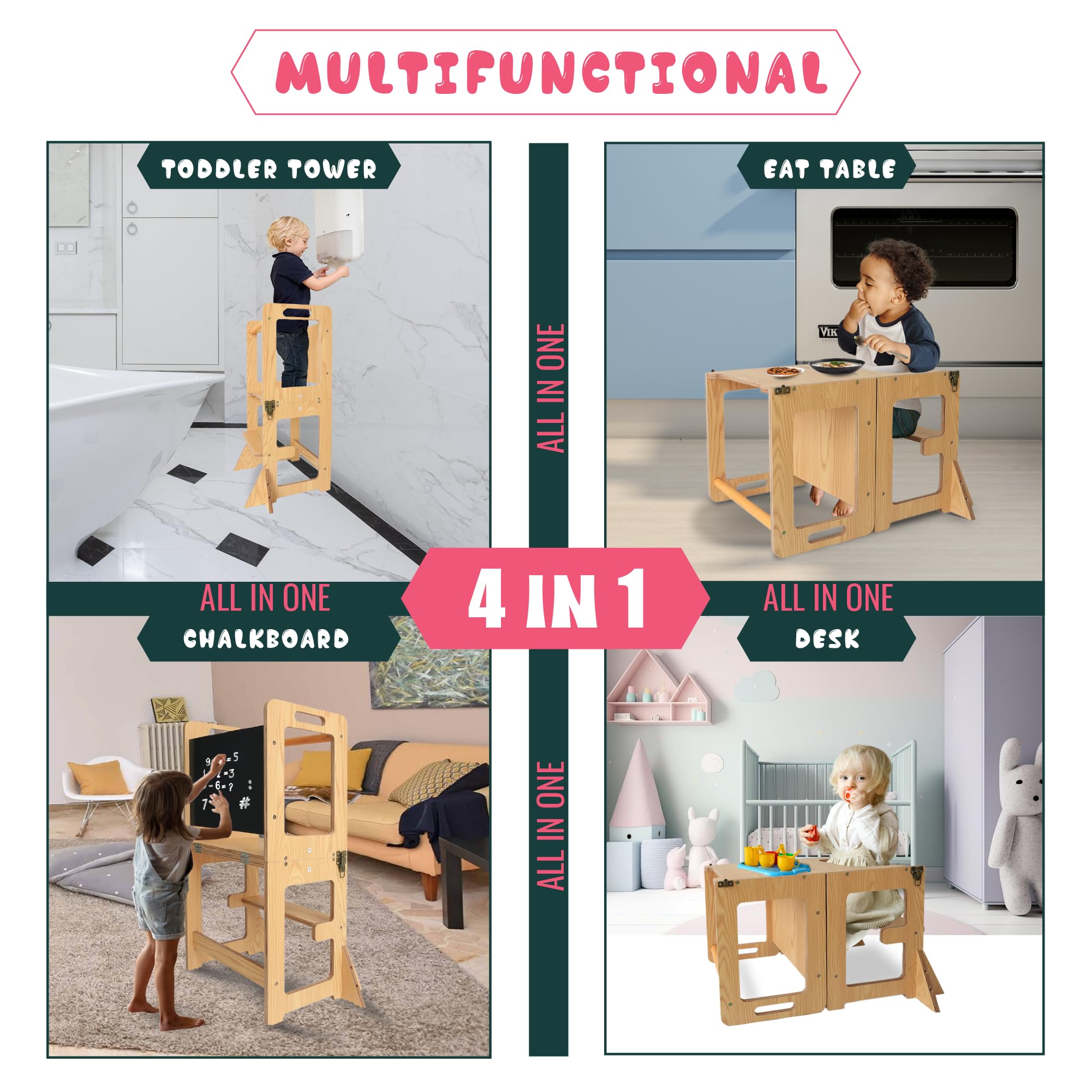 Amazon.co.jp: SENSUNIQ 幼児用タワー キッチンステップスツール