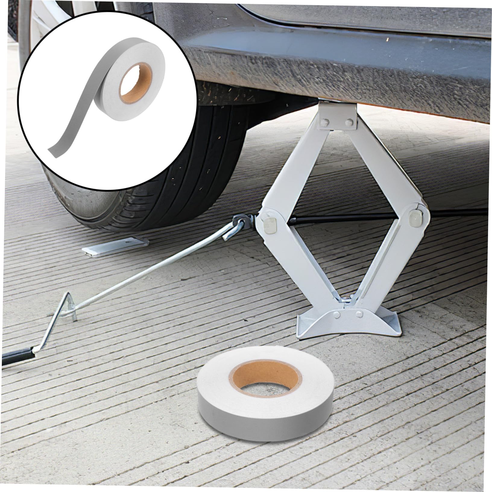 Graues Selbstklebendes Reflektorband aus Stoff für Fahrräder und Gepäck