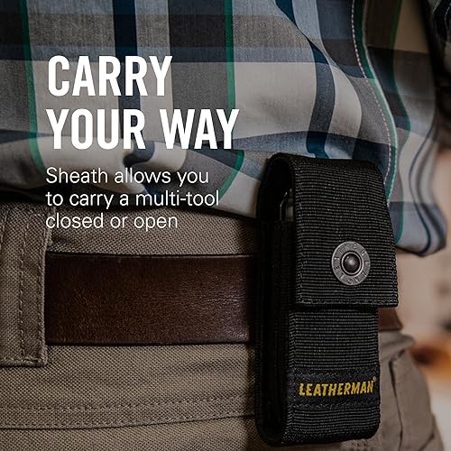 Miniatura 4 de LEATHERMAN, Premium Nylon Snap Sheath with Pockets, Fits 4" to 4.5” Multi-Tools, Black, Medium