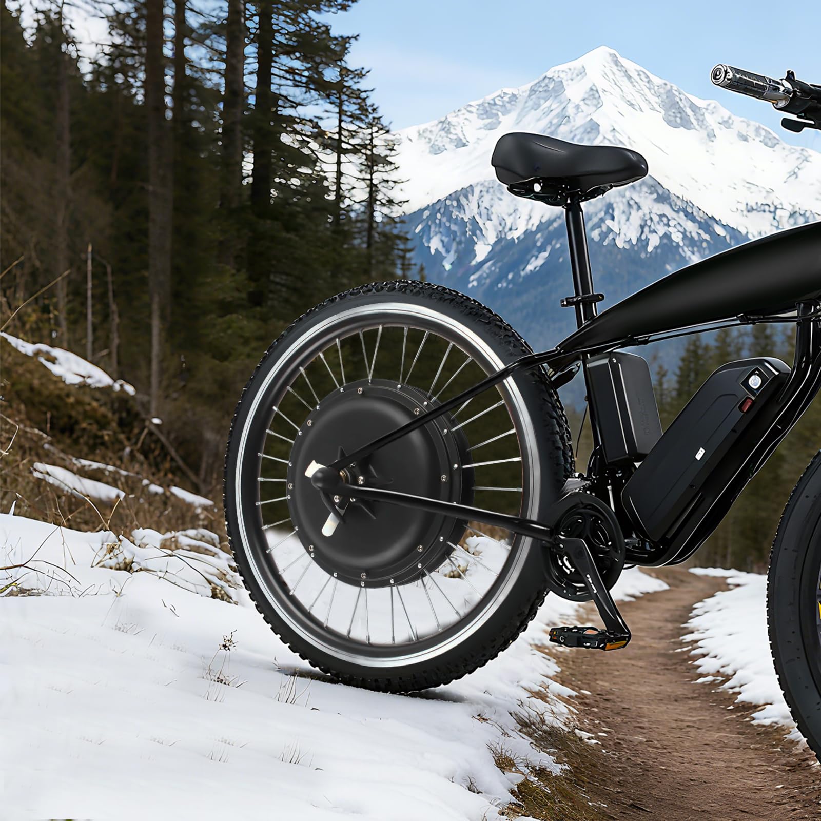 Kit de conversion pour vélo électrique - 1000 W - 48 V - 20" - Couple 40 Nm - Écran LED à 3 vitesses - Contrôleur 30 A - 43 km/h à vide - Frein à disque / frein en V - Idéal pour la montagne, le