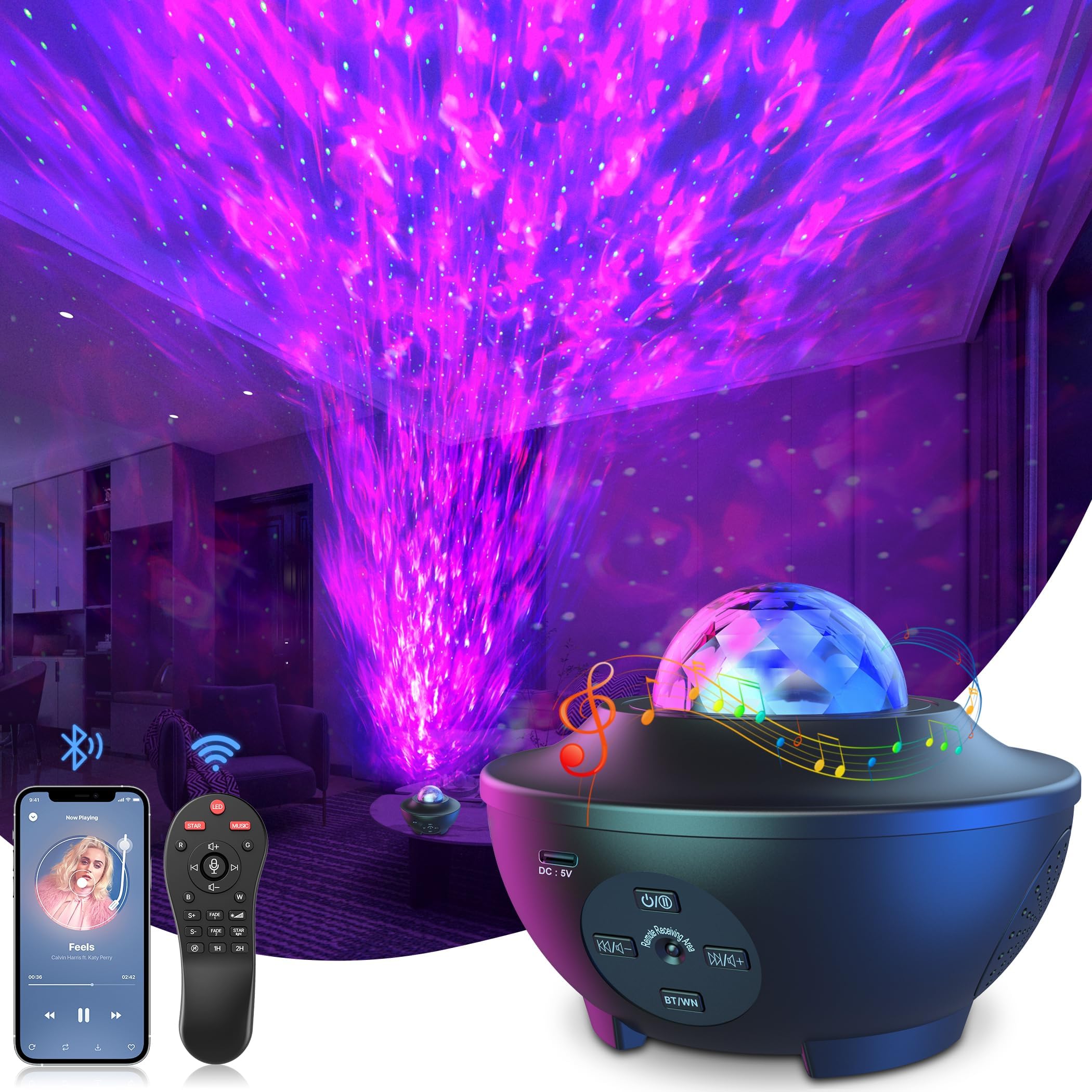 Mexllex Galaxy Projector, Star Projector with Remote Control, Night