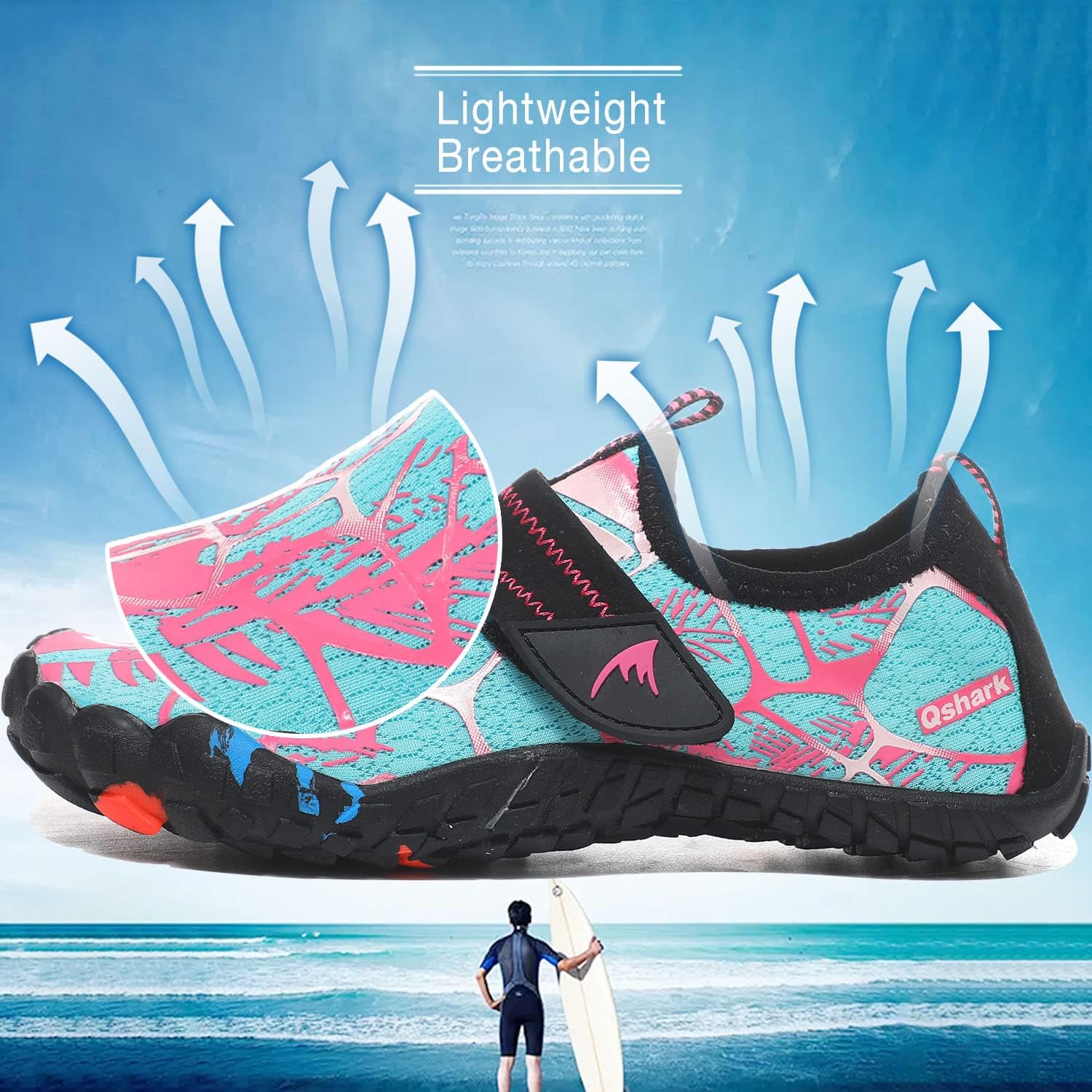 Quickshark Kids Water Shoes Boys Girls Barefoot Aqua Socks Outdoor Indoor Quick Dry Sandals Lightweight Slip On Walking Sneakers for Beach Pool Swim (Little Kid/Big Kid) - Image 4