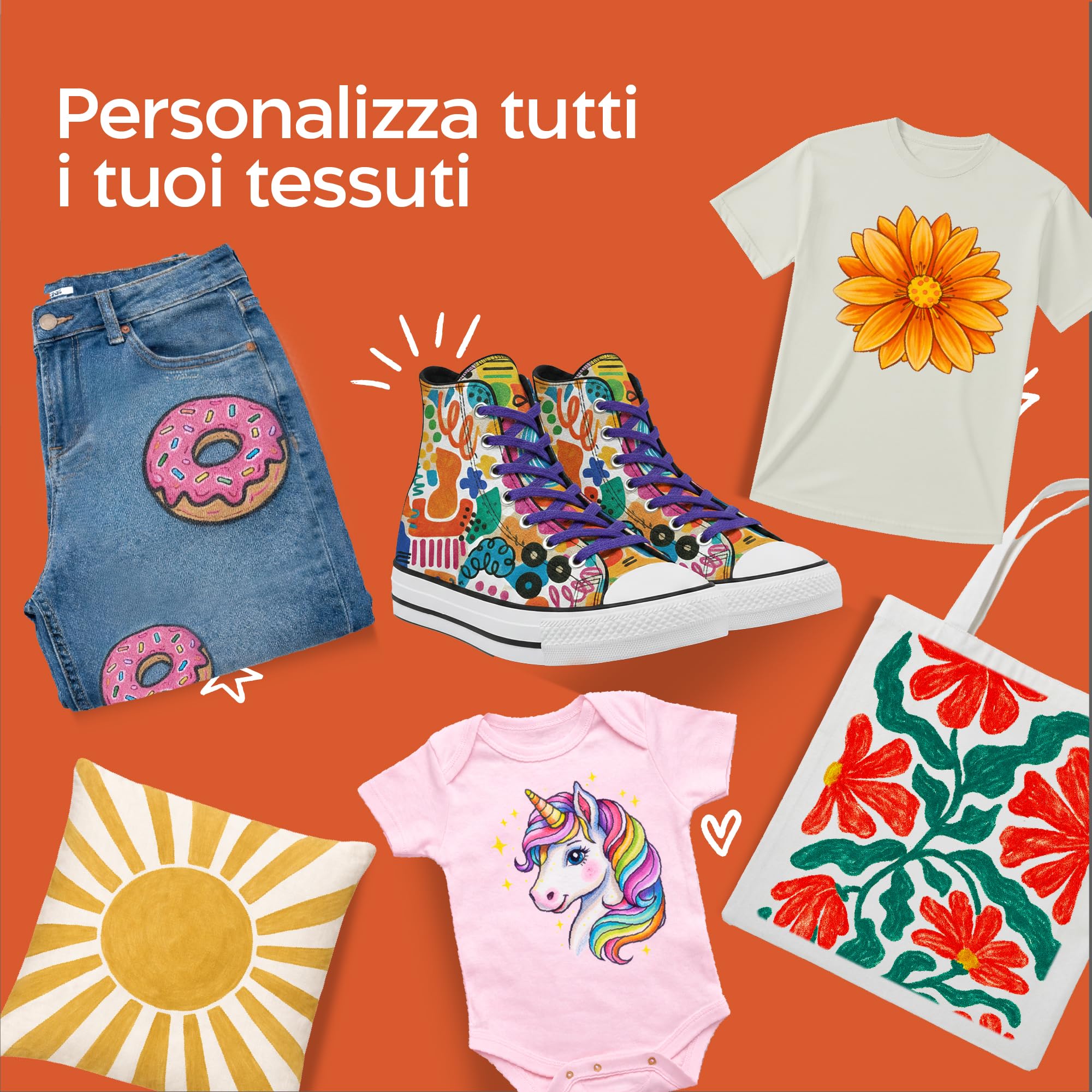 Zenacolor 20 Pennarelli per Tessuti e Stoffa - Colori per Tessuti Atossici, Indelebili e Permanenti a Punta Fine - Ideali per Magliette, Borse in Stoffa e altri Tessuti - Per Bambini e Adulti - 5