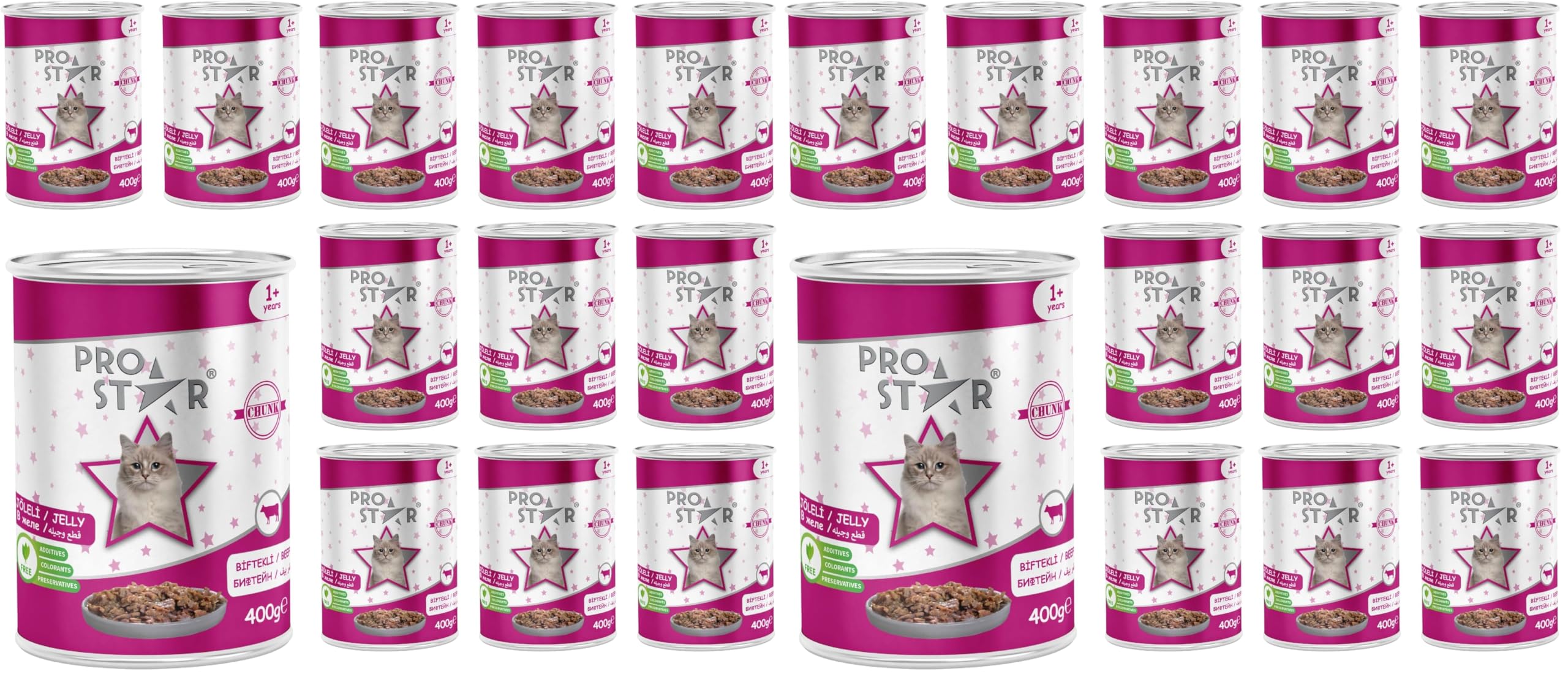 Prostar Yetişkin Kedi Biftekli ve Jöleli Konserve Mama 400 Gr x 12 adet (2 paketi)