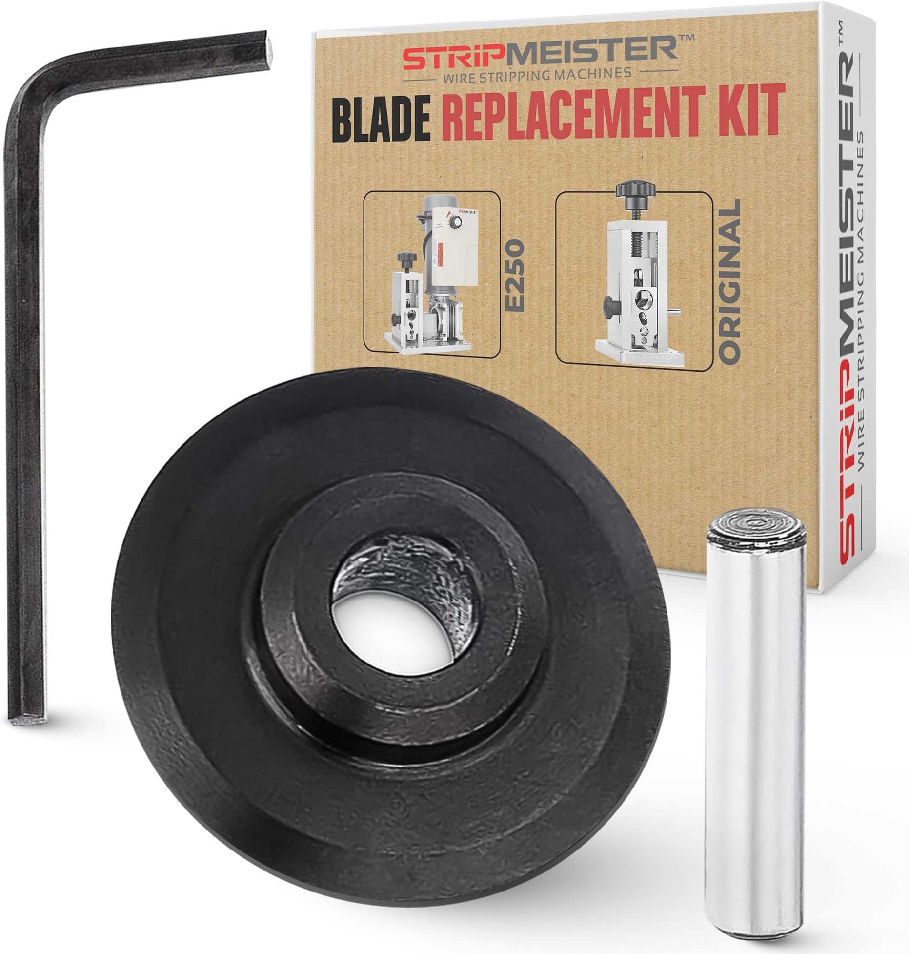 – StripMeister Blade Replacement Kit - to Use with Original & E250 Wire Stripper Equipment, Handy Electrical Tools, Easy Blade Installation for Automatic Wire Stripping Machine and Copper Cable Cutters