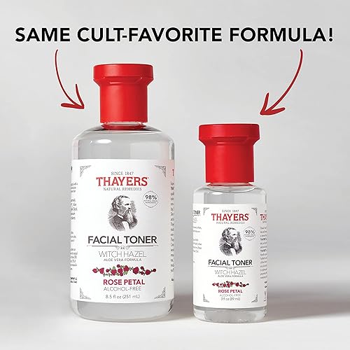Miniatura 5 de THAYERS AlcoholFree Tónico facial de hamamelis con fórmula de aloe vera, transparente, pétalo de rosa, 3 onzas líquidas (paquete de 2)