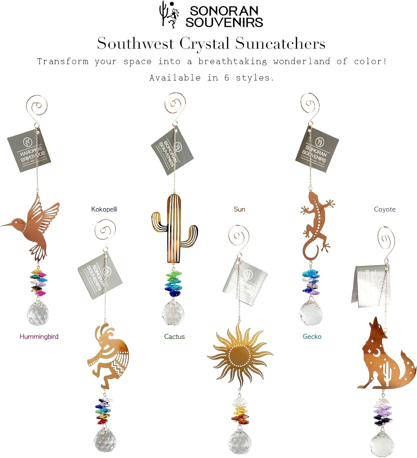 Crystal Cascade Suncatcher - Rose Gold Crystal Hanging Ornament for Windows Hanging Prism Rainbow Maker Feng Shui (Sun) - Image 5