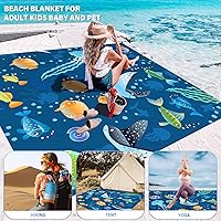 Vista 11 de Beach Blanket Oversized Extra Large 78" X 81",Waterproof Sandproof Beach Blanket 1-7 Adults Lightweight Durable for Travel Camping Hiking Picnic