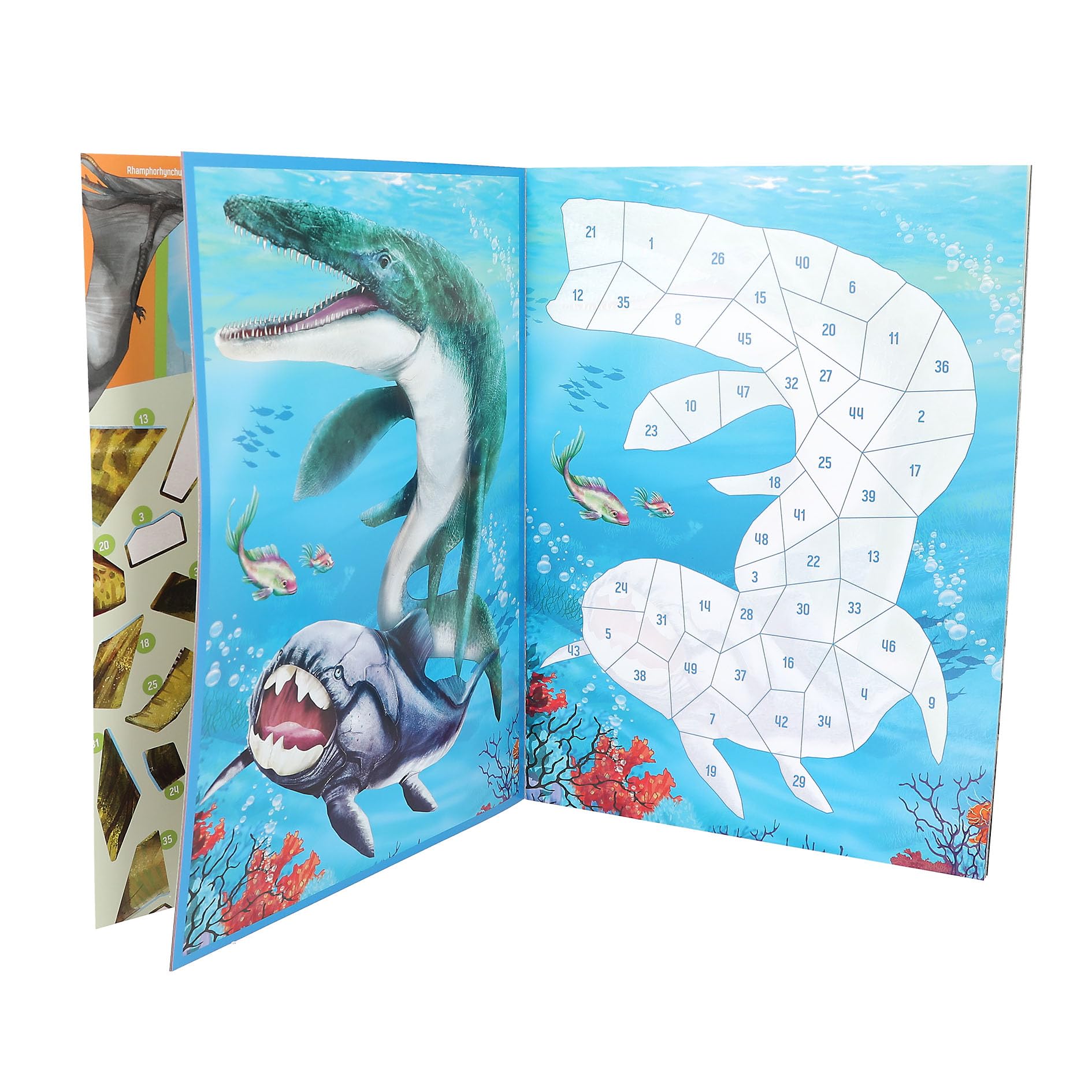 3 Sets Kraspapier voor Kinderen met Houten Potloden, Dinosaurussen