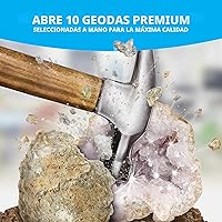 Vista 3 de National Geographic Break Open 10 geodas de primera calidad, incluye gafas y 2 soportes de exhibición, gran kit de ciencia STEM, regalo de geología