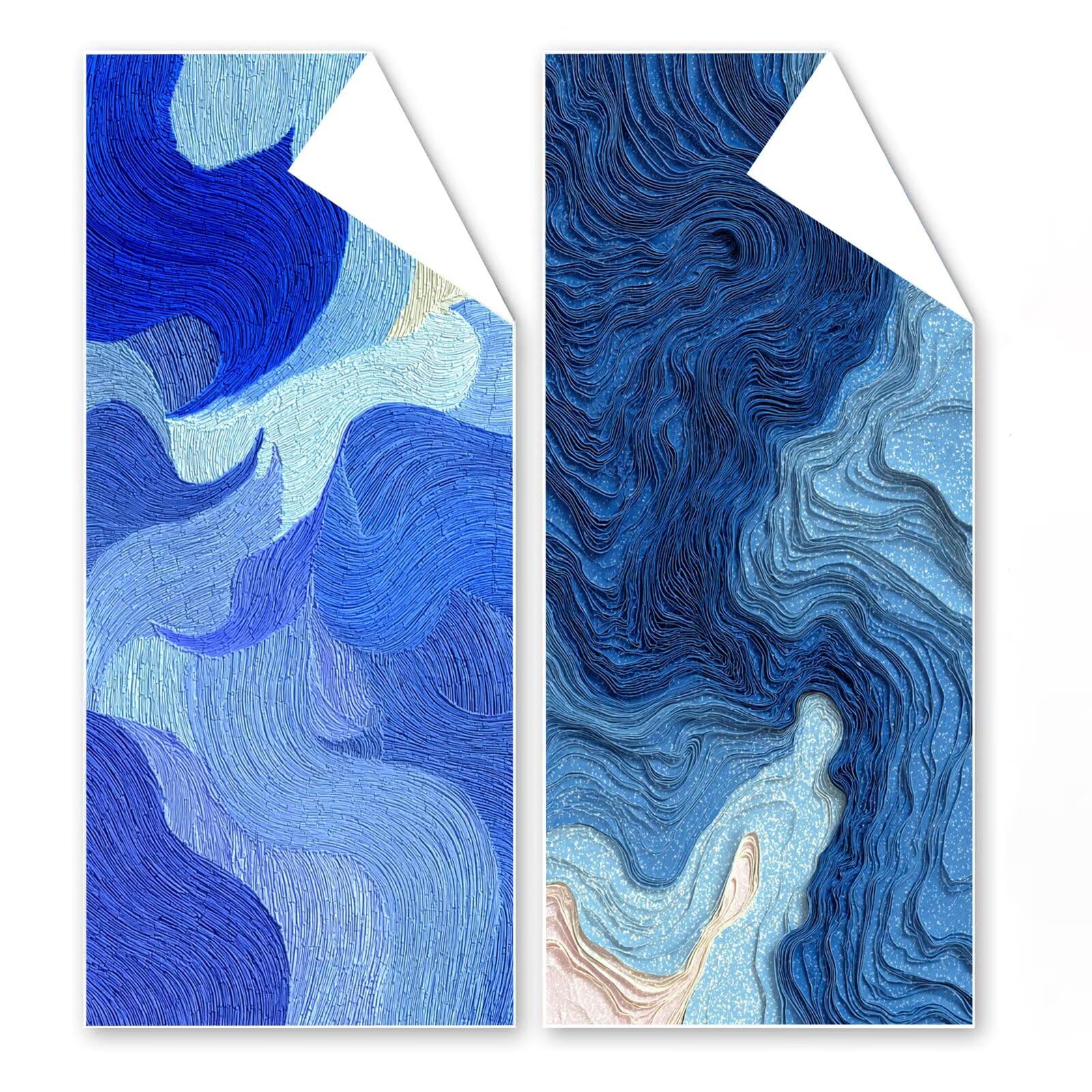 Telo Mare Grande 80x160 cm, Telo Mare Microfibra, 2 Set Asciugamano palestra, Stuoia Spiaggia Compatta, Leggero, Antisabbia, Asciugatura Rapida, per Spiaggia, Viaggi, Sauna (Linee Astratte) G1-715