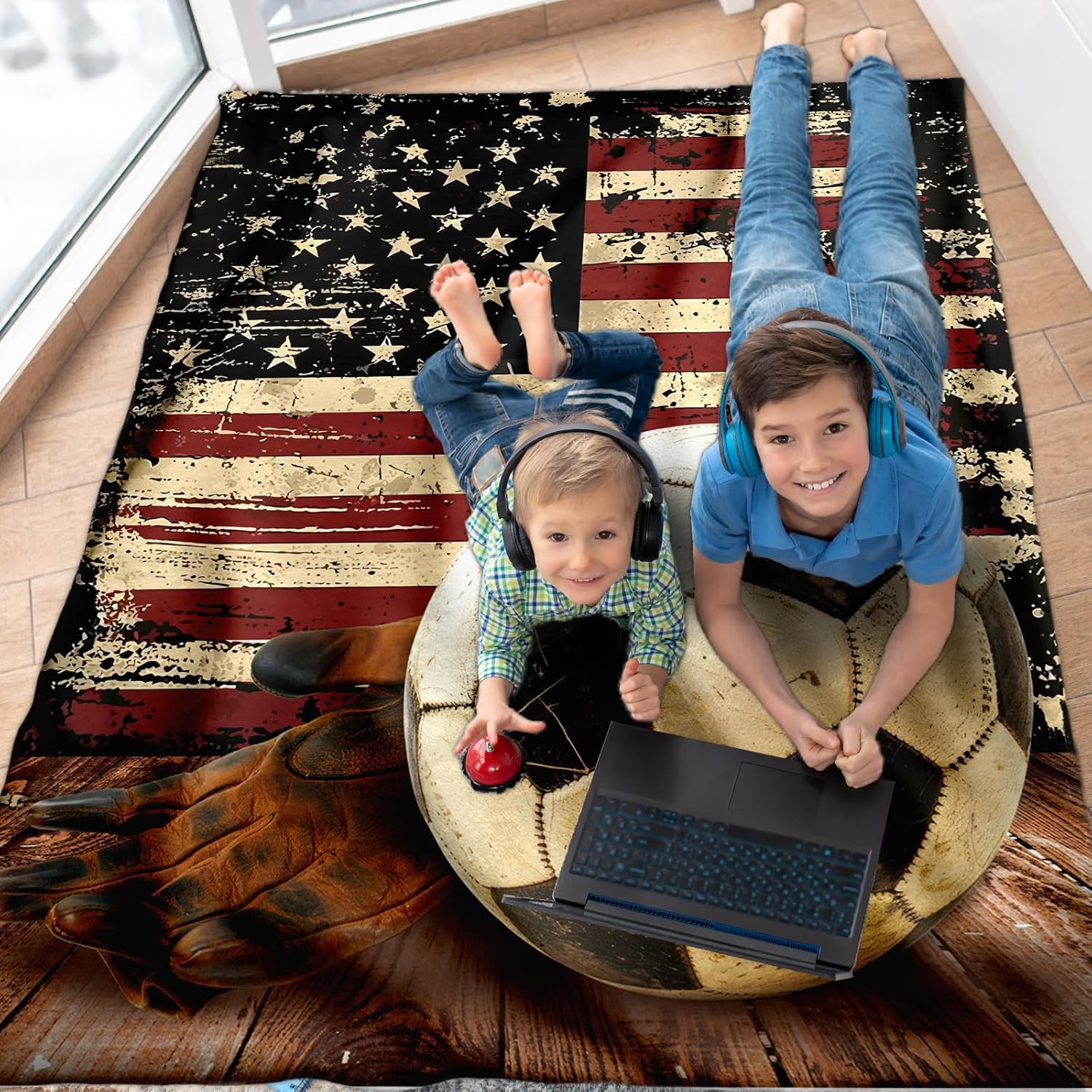Blanket for Soccer Lovers Husband Dad Grandpa, Goal Keeper Throw Blanket Gifts for Teens Adults, 50x60 Inches Soft Comfy Flag Throw for Sofa Couch Bed Travel