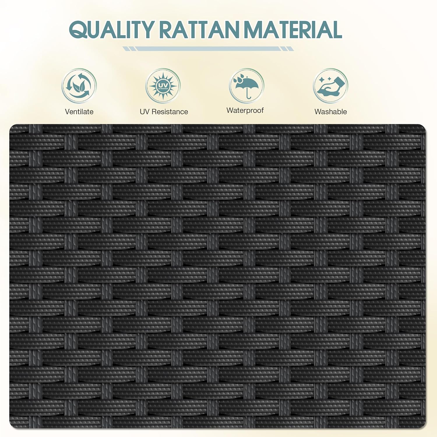 Devoko Outdoor Pool Towel Rack Patio Waterproof Rattan Wicker Storage Cabinet Shed with Shelves & Drawer (Black)