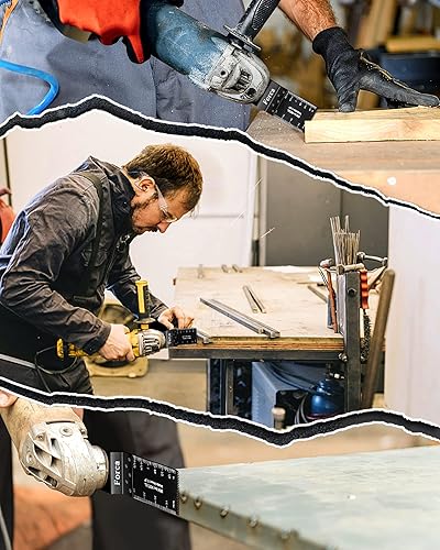 Miniatura 7 de 105 hojas de sierra oscilantes de madera, kit profesional universal de cuchillas oscilantes multiherramienta, incluye 2 adaptadores de clip en C,