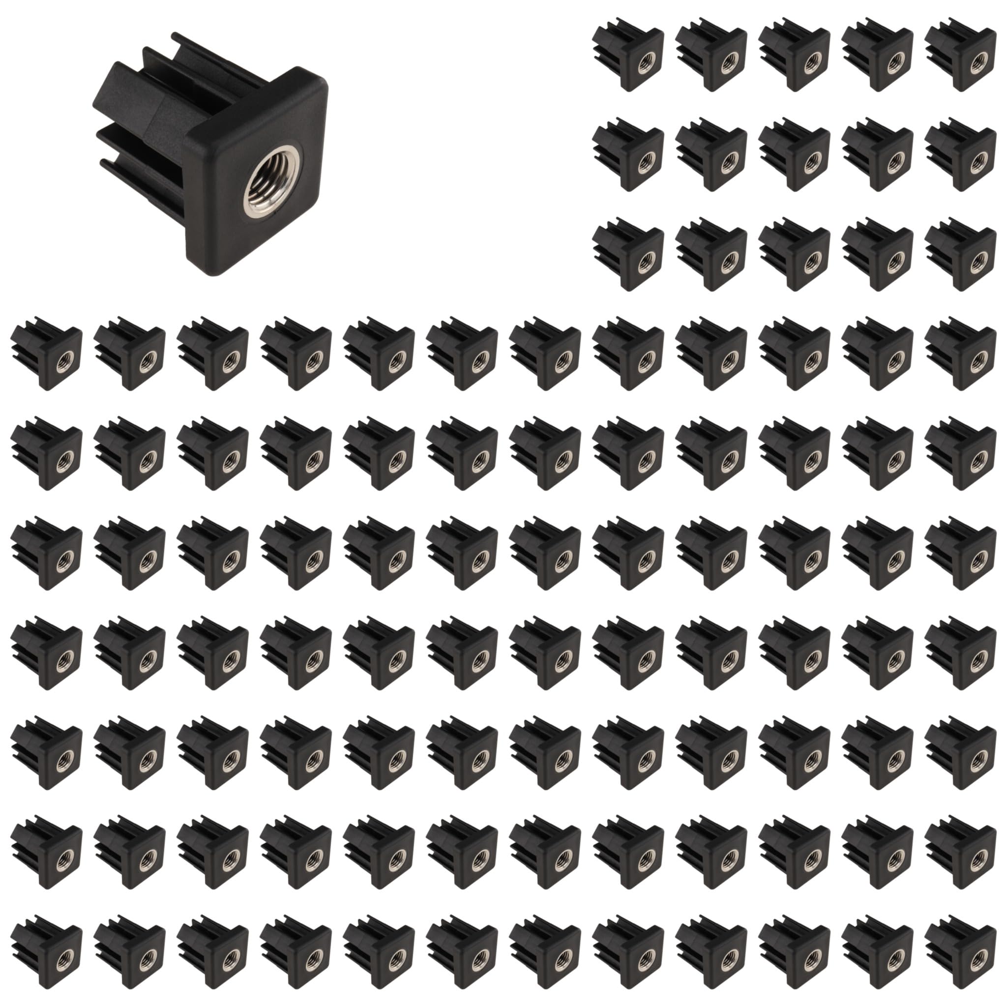 100 tapones roscados M20, 50 x 50 x 2,5, plástico PA reforzado con