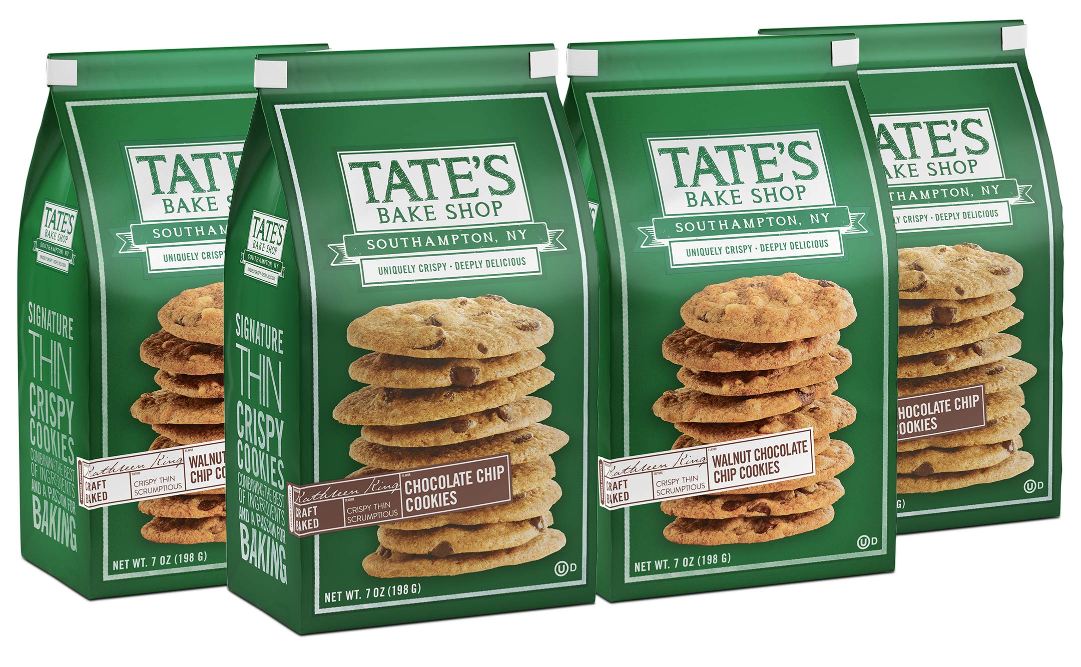 Tate's Bake Shop Cookies, Variety Pack, 4Count (2 & 2 Walnut Chocolate Chip)
