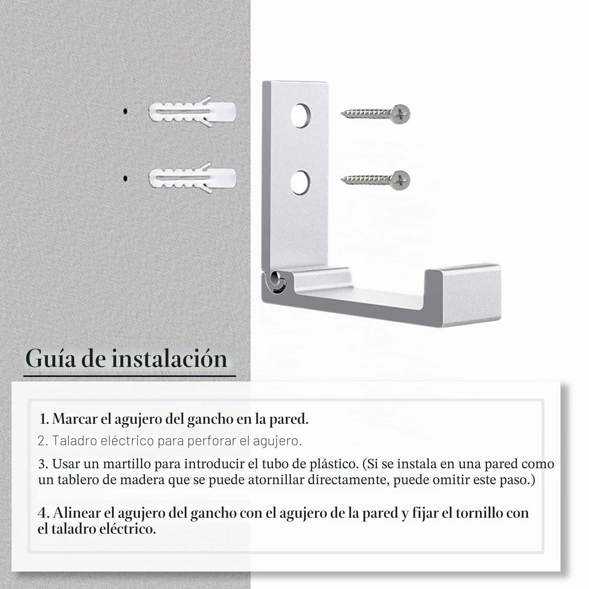 Ganchos plegables OHIYO de aleación de aluminio para trabajo pesado 6 piezas con tornillos de montaje