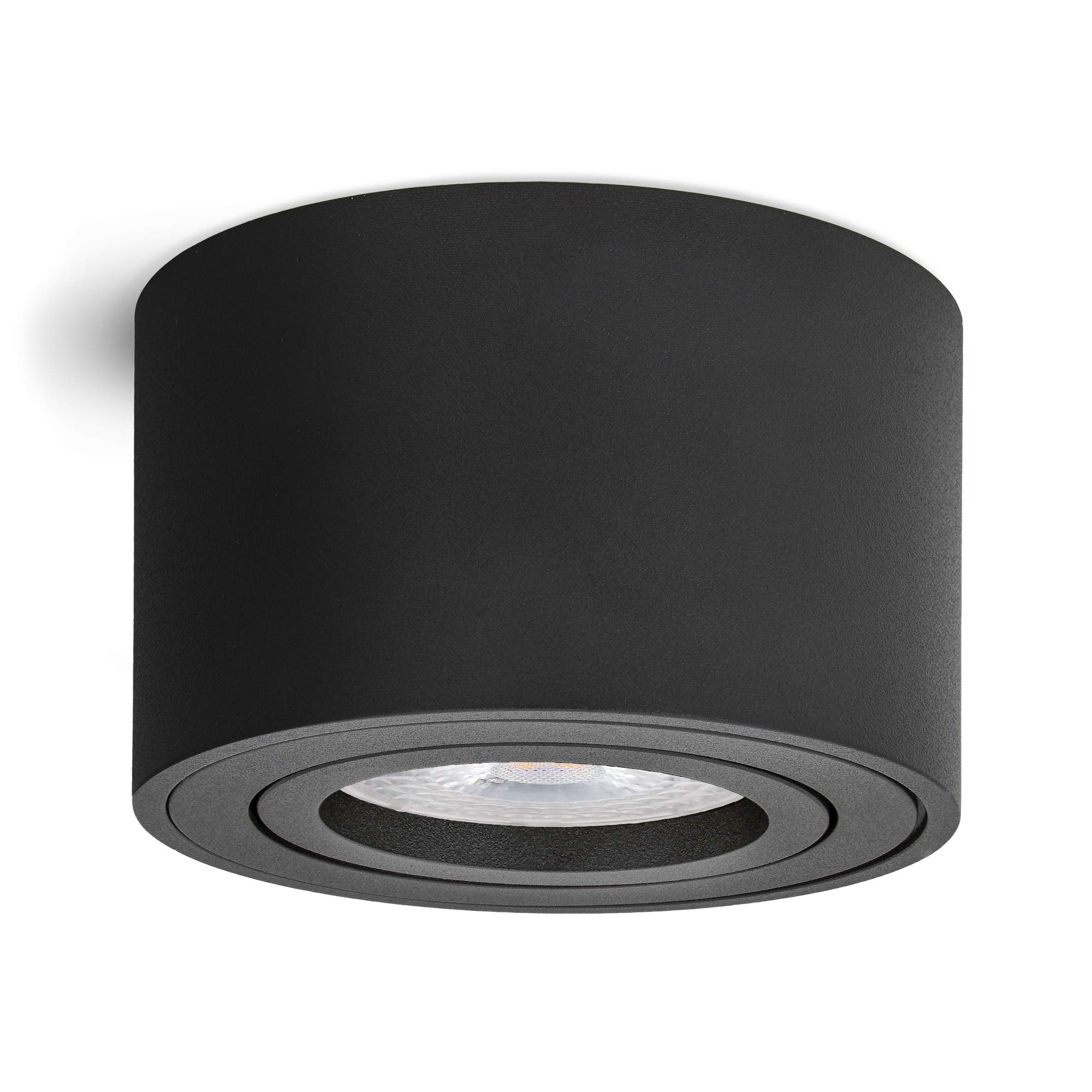 linovum 6 faretti LED da soffitto SMOL in nero, piatti e orientabili, con modulo LED da 5 W, bianco neutro, 230 V