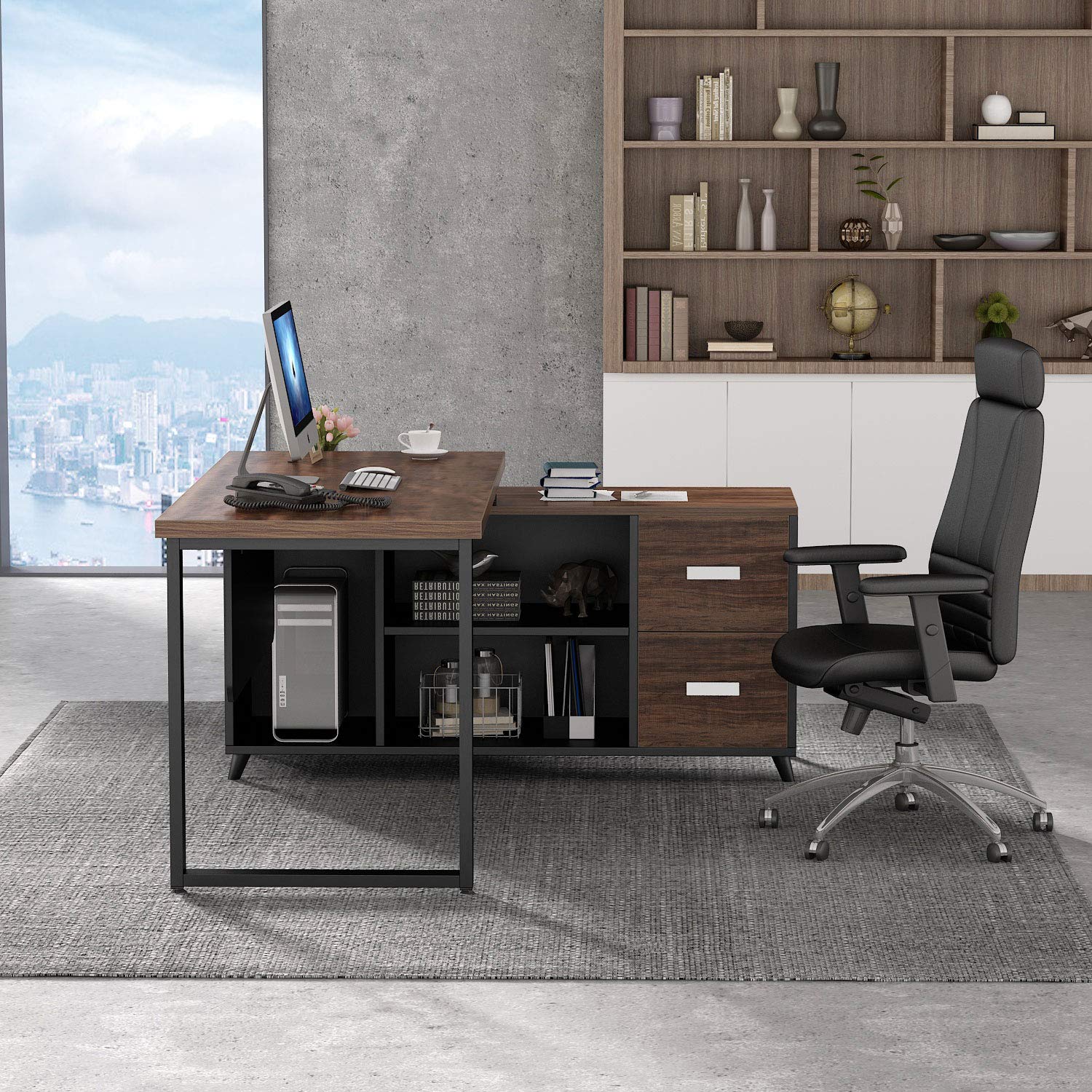 Tribesigns LShaped Computer Desk, 55 Inch Large Executive Office Desk