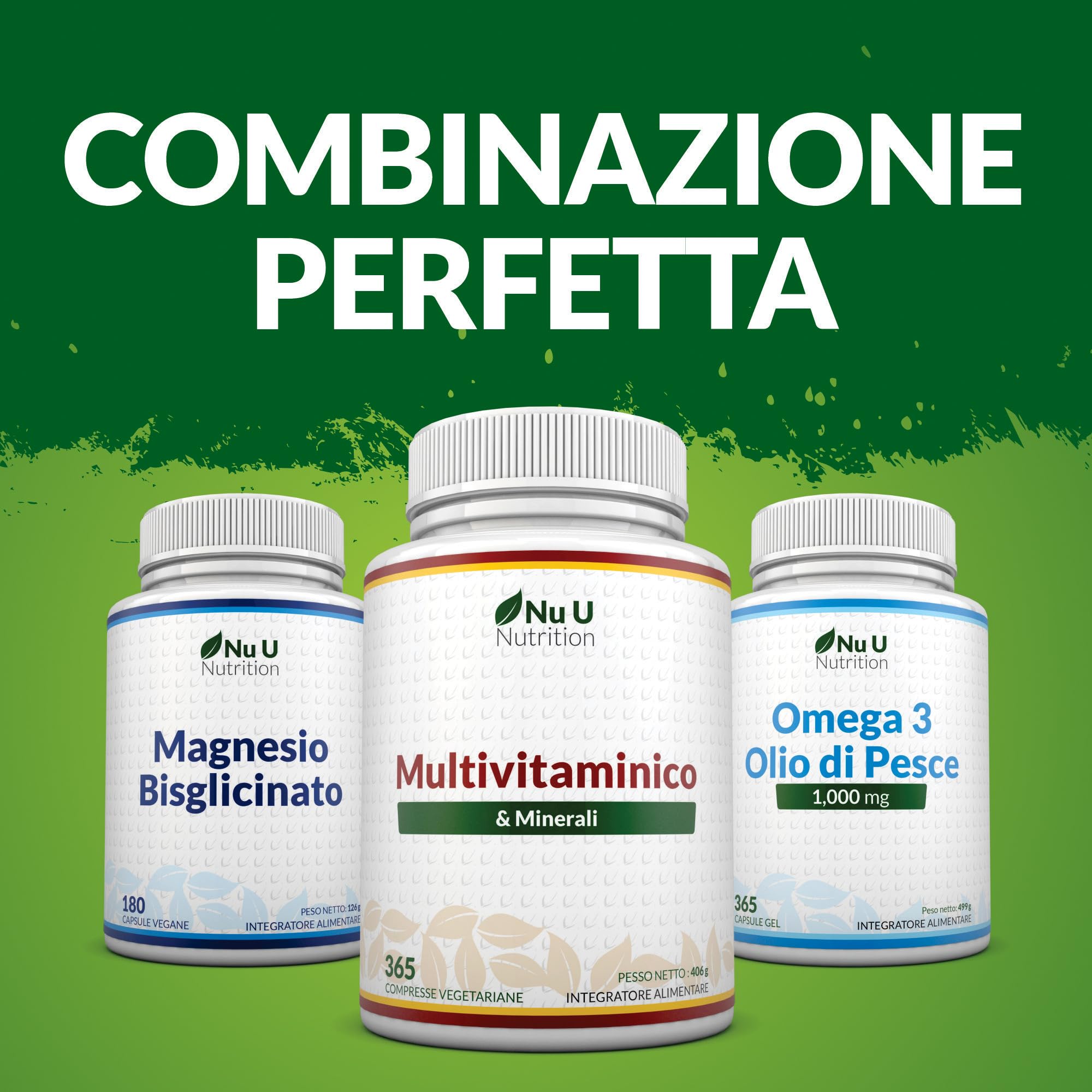 Multivitaminico Completo - 365 Compresse (1 Anno di Scorta) - 25 Vitamine e Minerali Essenziali per Uomo e Donna - Adatto ai Vegetariani - Prodotto in Europa - Integratore Nu U Nutrition