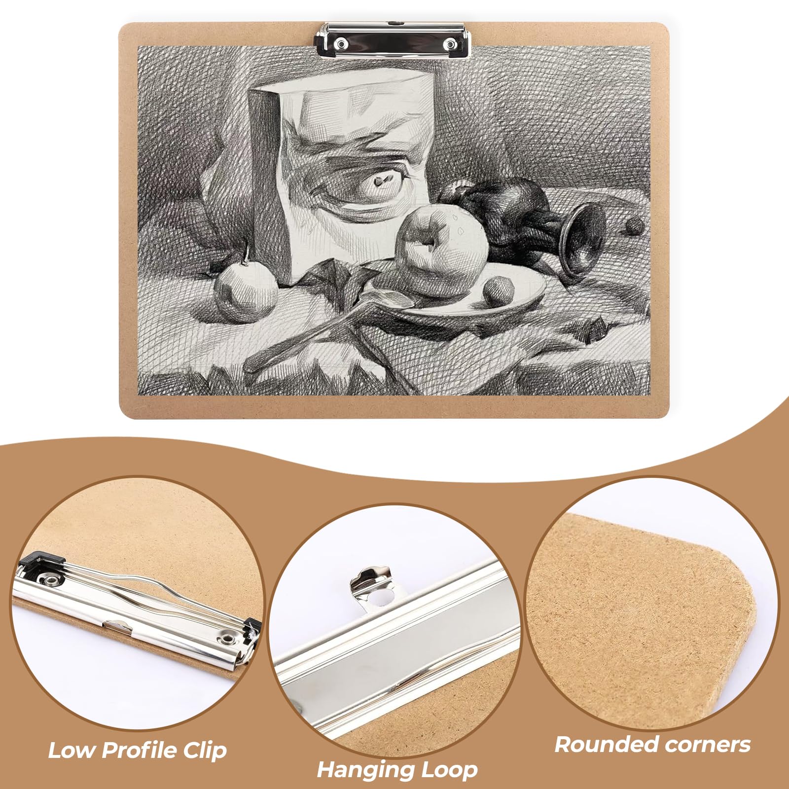 4 PCS A3 Clipboard, Extra Large Clipboard 44 * 32 CM Sketching Clipboards Drawing Clipboards with Low Profile Clip Landscape Clip Board for Drawing Sketching - Image 3