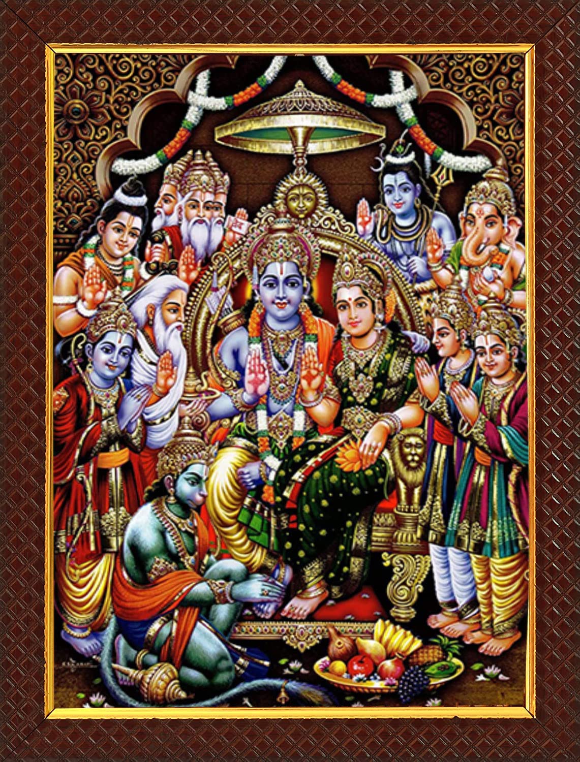 Sita Ramula Kalyanam Photo Frame (Wood_Brown_10 x 13 Inch)