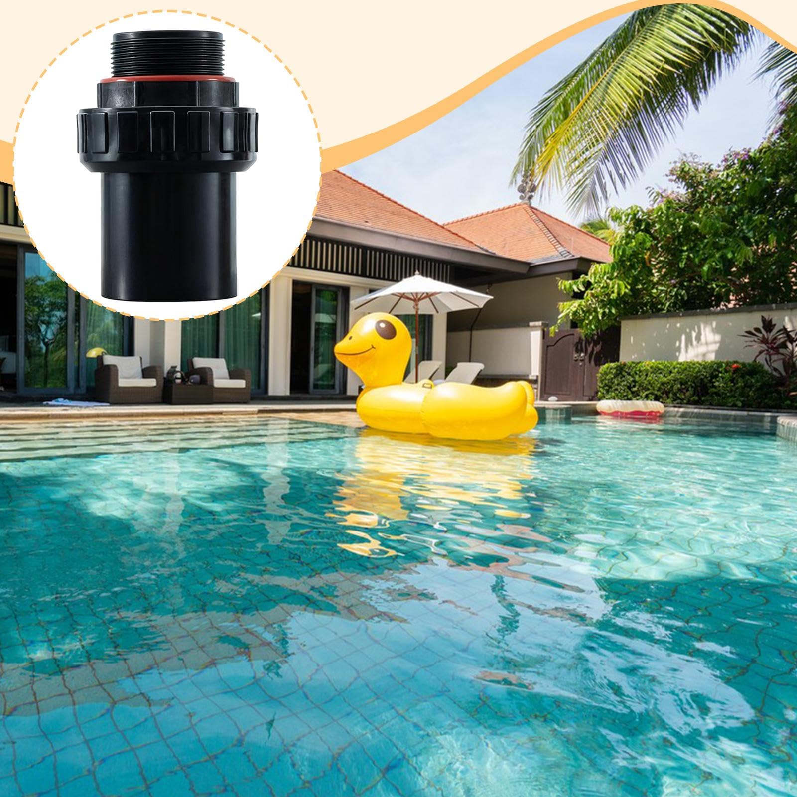 MagiDeal Connecteur de Pompe de Filtre à Sable de Piscine, connecteur de Tube Droit fileté pour réservoir de Sable d'entretien, pièces de plomberie pour, Black 1.5 Pouces