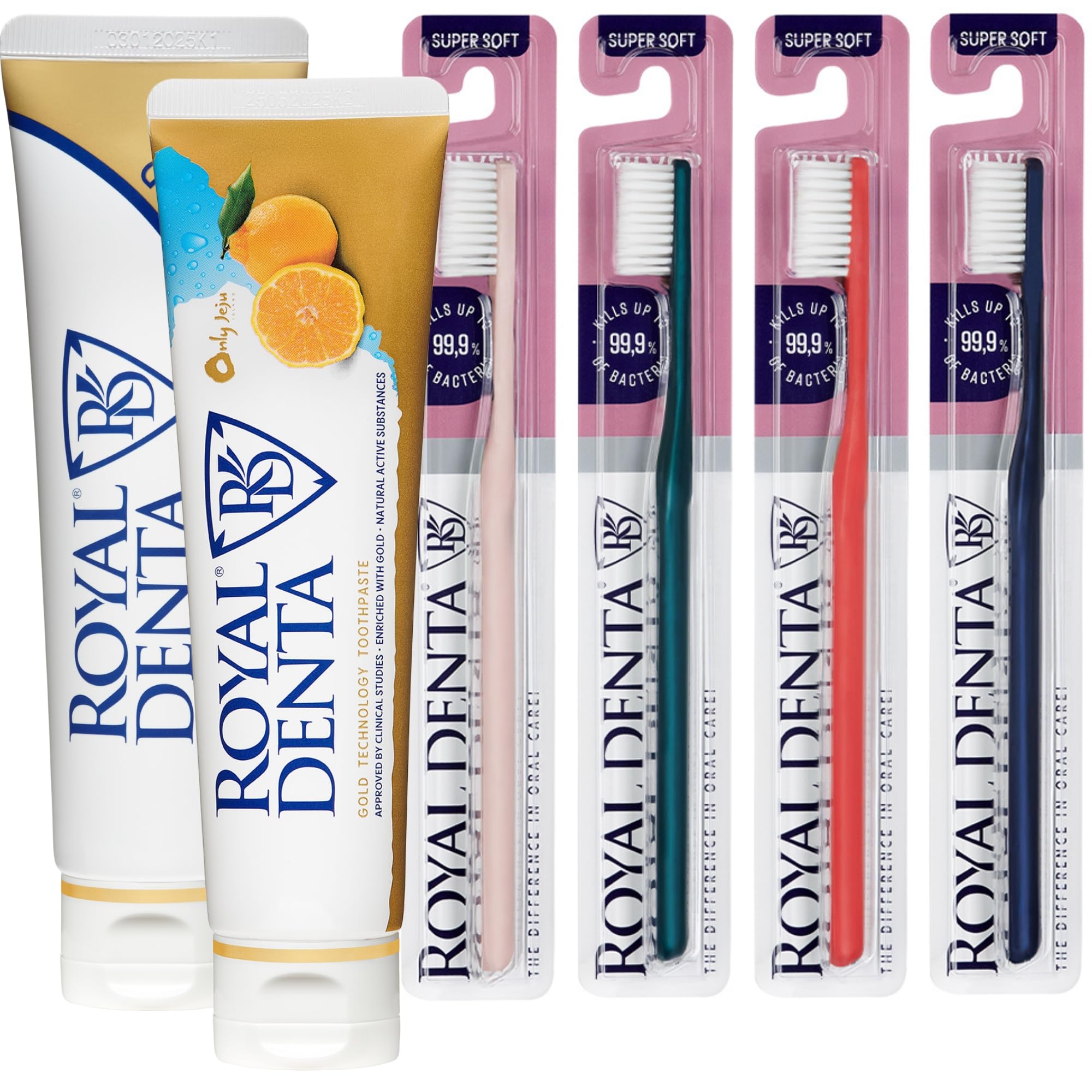 3-teiliges Zahnpflege Set – Zahnbürste Extra Weich & Hydroxylapatit Zahnpasta Fluoridfreie & Gold-Zahncreme mit Fluorid für Plaque und für empfindliche Zähne