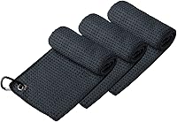 Vista 2 de Handy Picks Toalla de Golf de Microfibra (16" X 16") con Clip de Mosquetón, Toalla de Golf con Patrón de Waffle con Cierre de Gancho y Bucle - La
