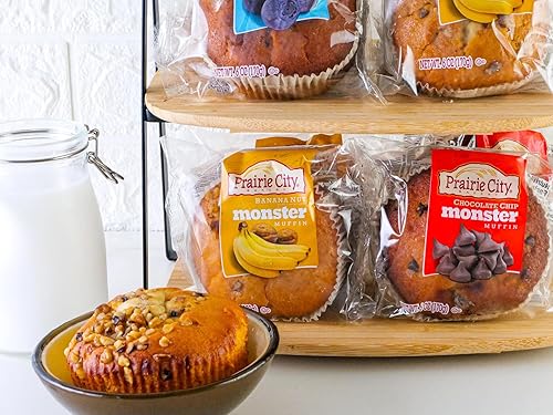 Miniatura 9 de Prairie City Bakery Down Home Monster Muffins envueltos individualmente, 6 onzas, paquete de 12 (nuez de plátano, paquete de 12)