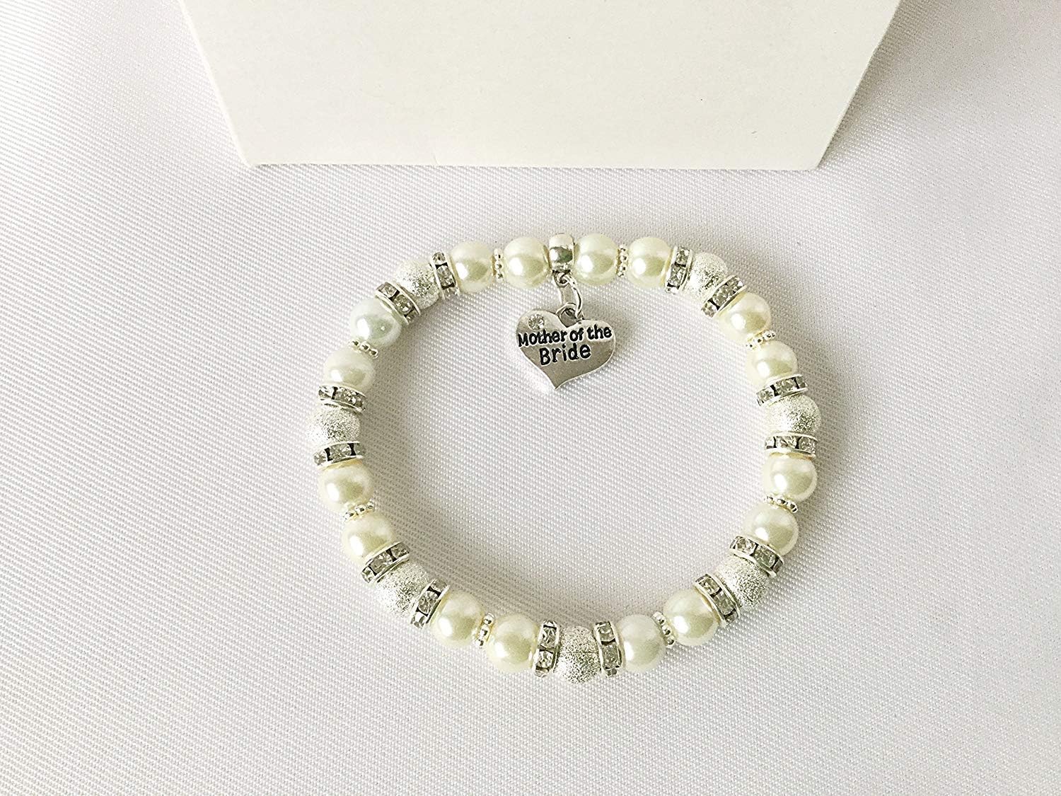 Exquisite Mother of the Bride Charm Bracelet Gift - Ivory bracelet with rhinestones WEDDING BRACELET Wedding Jewellery Gift