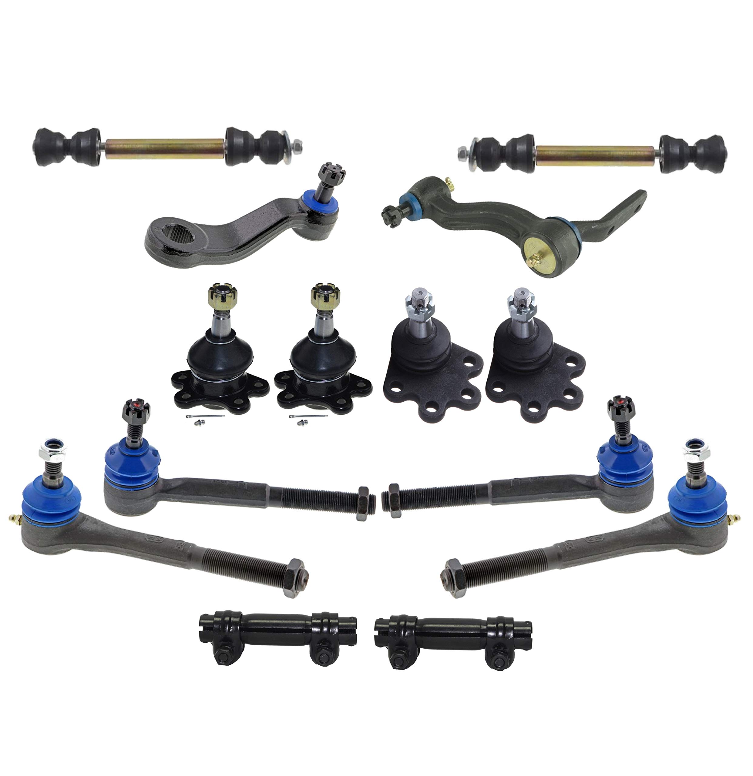 Photo 1 of 14 Pc Front Upper Lower Ball Joints Tie Rod Ends Adjusting Sleeves Suspension & Steering Kit Compatible with 4x4 Models Only