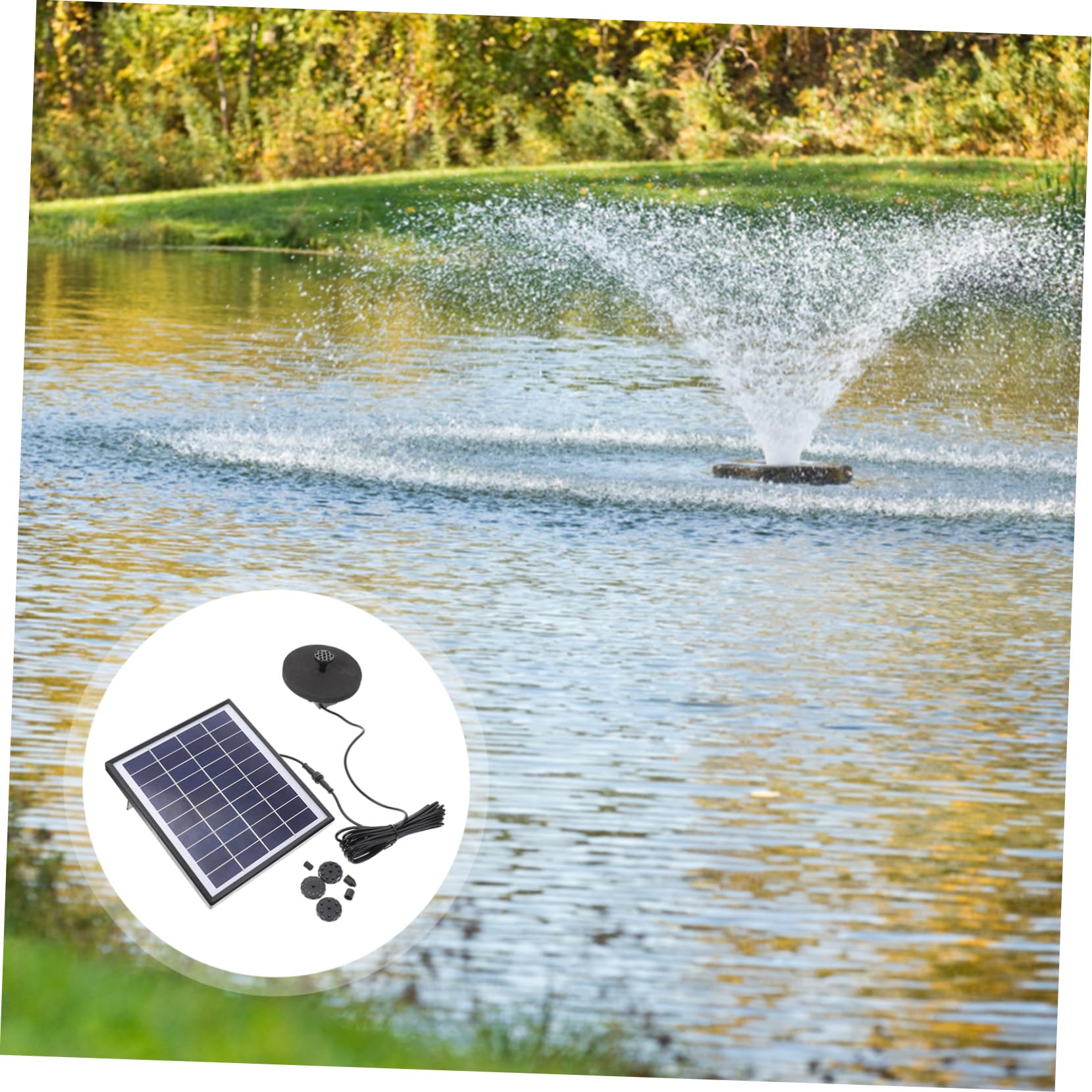 Pompa Fontana Solare 5w 380l/h in Abs Nera per Esterni | Decorazione Giardino e Piscina, Ricircolo Acqua per Ossigenazione, Soluzione Solare per Outdoor Stile Casuale