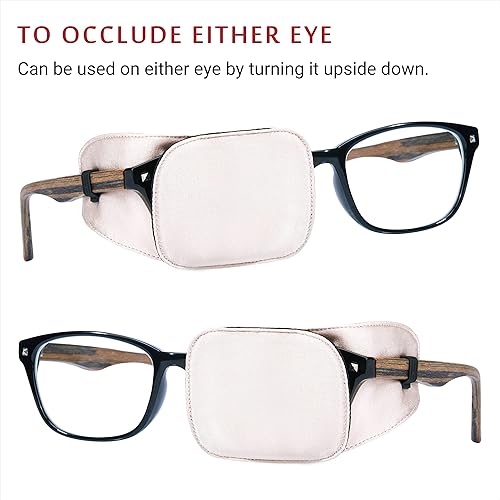 Miniatura 4 de Astropic Parche de seda para ojos para adultos y niños, gafas para cubrir cualquier ojo (M, beige cremoso)