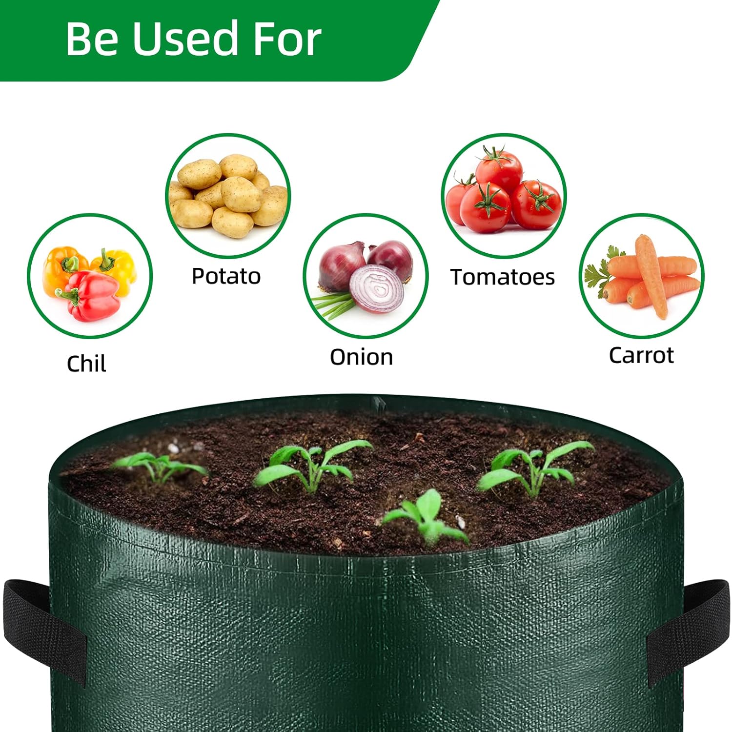 12-Pack Plant Grow Bags, 10 Gallon 8-Pack Grow Bags and 3 Pack 4 Grids Fabric Raised Garden Bed,Planter Bags for Potato Vegetables Flowers Herbs Garden Outdoor