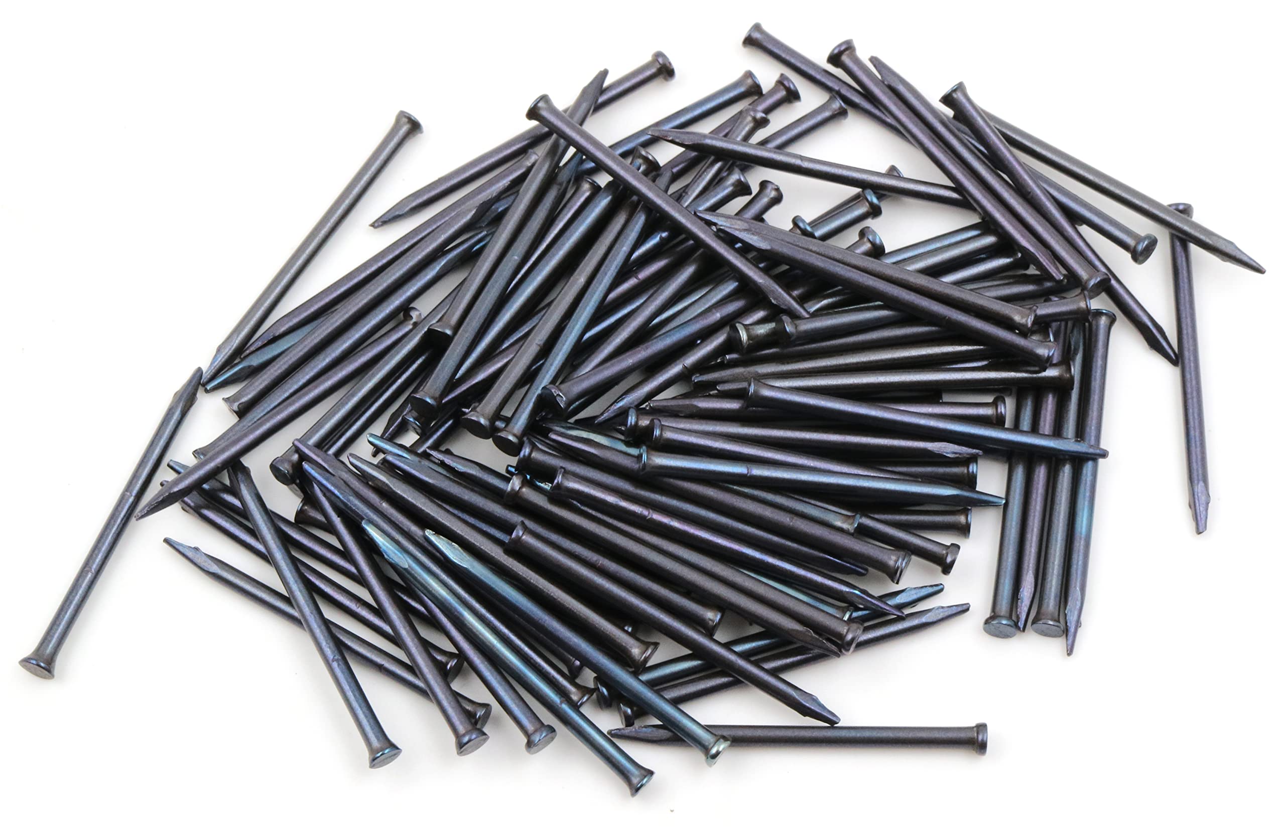 Design61 100 perni in acciaio, per battiscopa, 1,5 x 25 mm, testa piatta, a testa svasata, blu