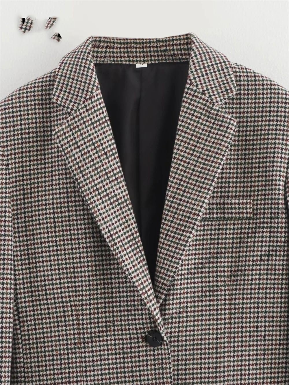 GUOYUXIAO Giacca Donna Vintage a Quadri, Giacca Casual Business da Ufficio per Giornate Professionali