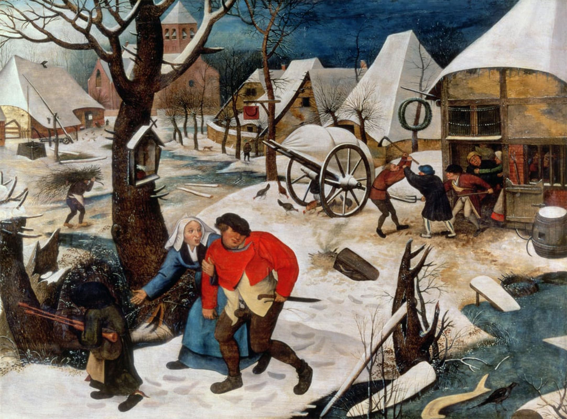 ARTXLXXBN Famous Art Print Poster Vintage Wall Art the Drunkard Being Led Home by Pieter Brueghel the Younger Canvas Art Poster for Home Decor 60x90cm