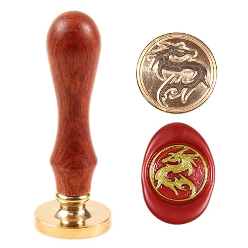 Sello de cera de dragón volador celta antigua, sello de cera de sellado de animales, cabeza de latón con mango de palisandro, ideal para adornar disponible en Yaxa Guatemala