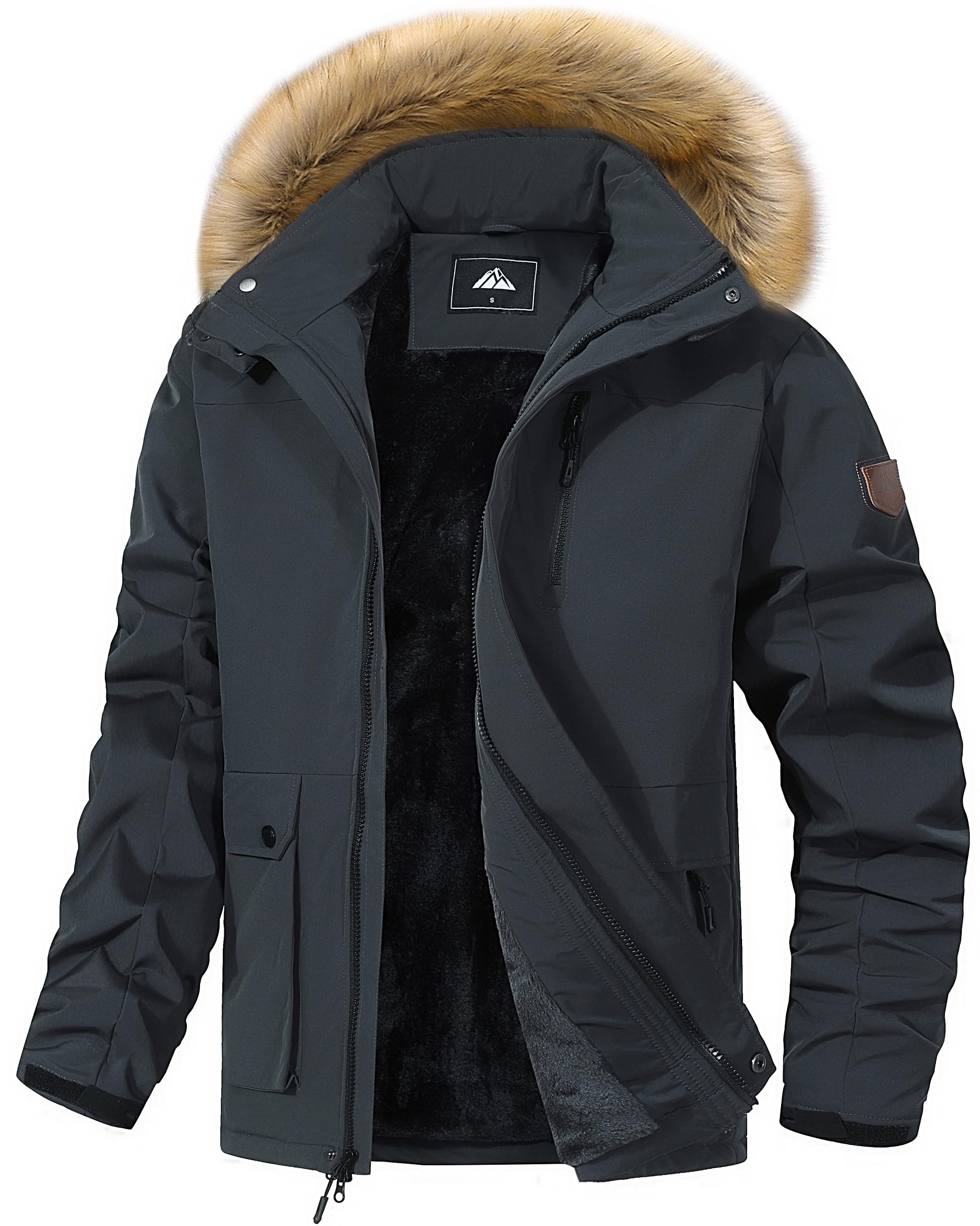 Abrigo de invierno para hombre, impermeable, cálido, para esquí, nieve, parka con capucha, ropa de trabajo, chaqueta de snowboard