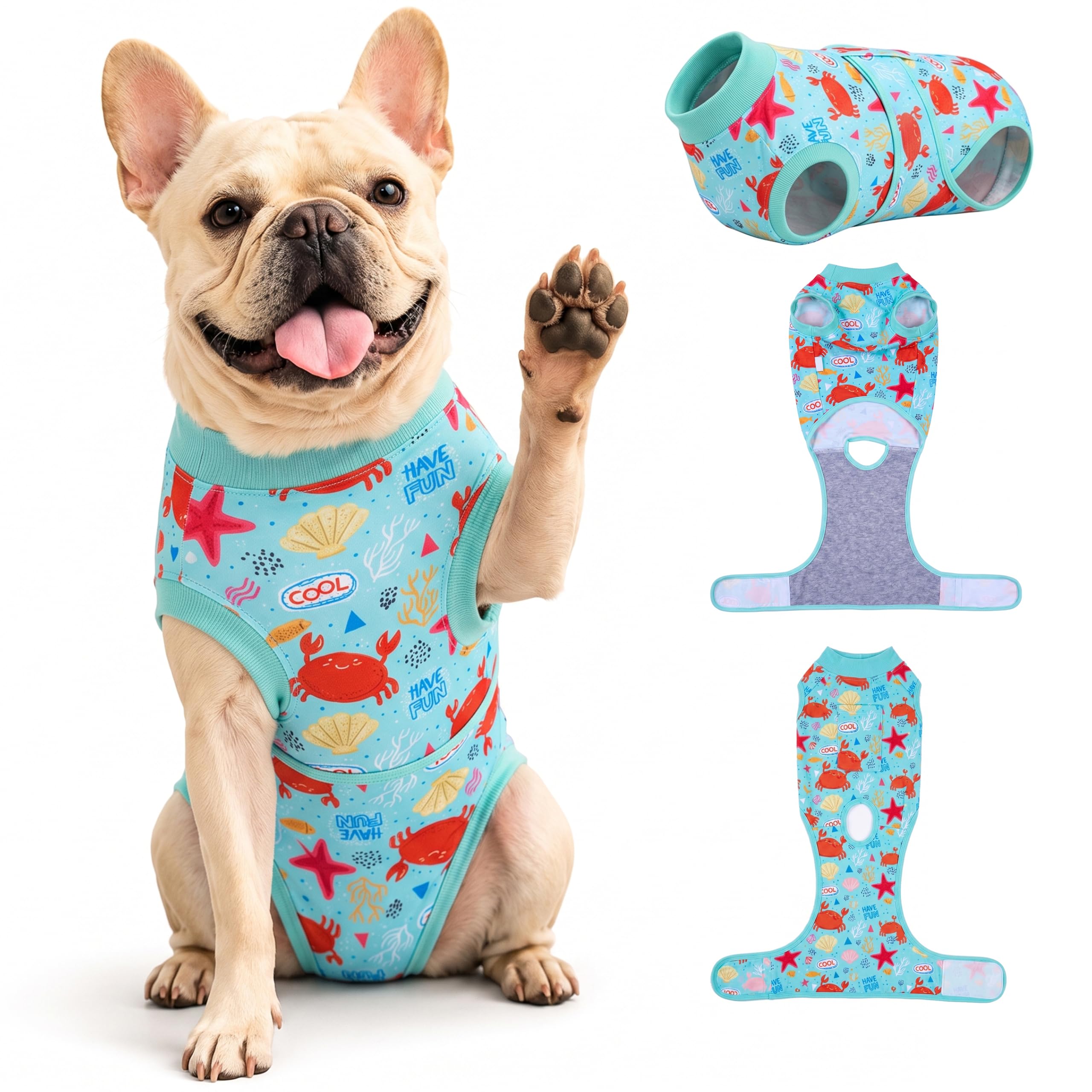 Combinaison post-chirurgie pour chien respirante et extensible pour maladies de peau