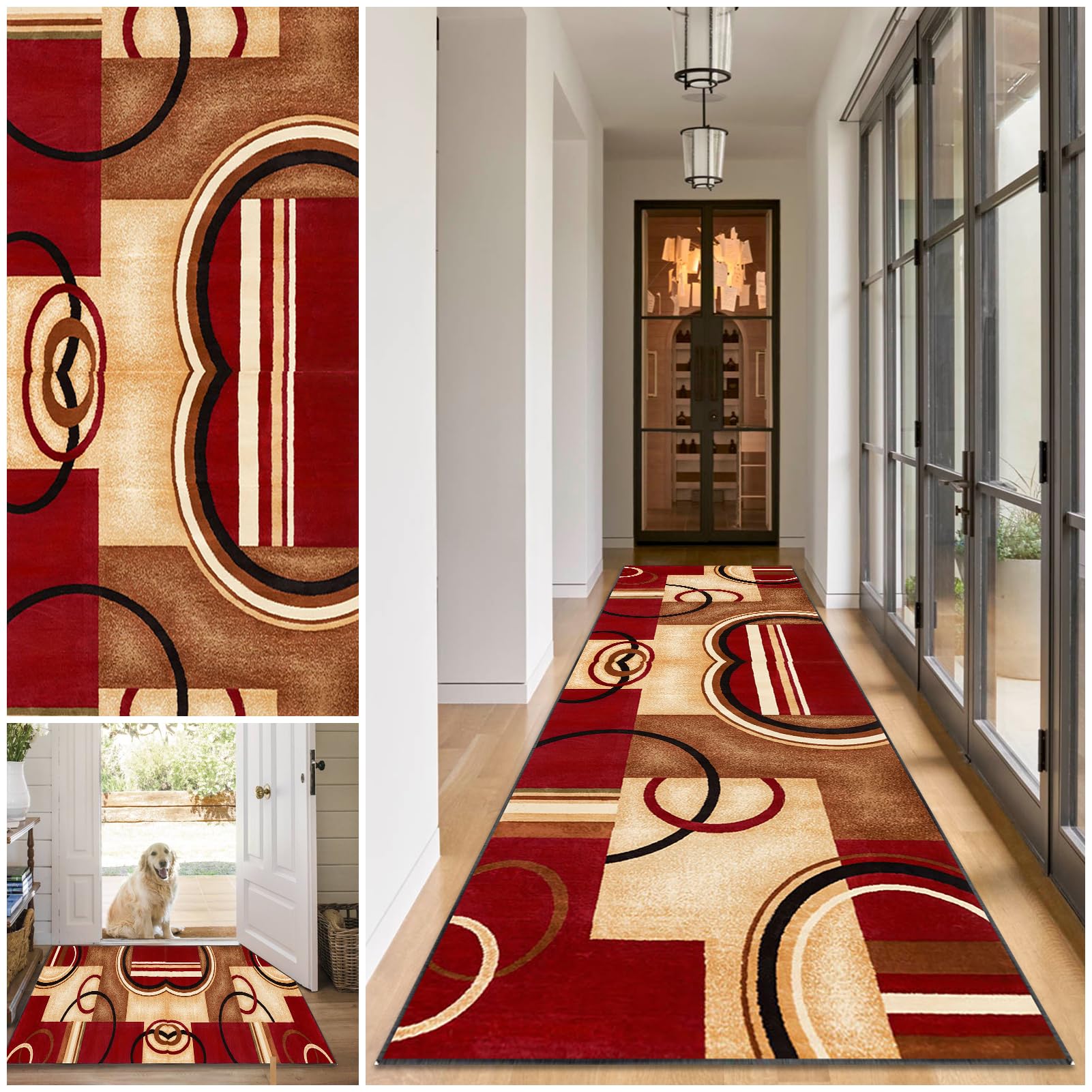 Runner Rugs for Hallway Washable Kitchen Rugs 50 x 180 cm Hall Runners Non Slip Long Kitchen Runner Rug Absorbent Floor Carpet Area Rug Door Mats Carpet Runner for Hallway Entryway Laundry Room