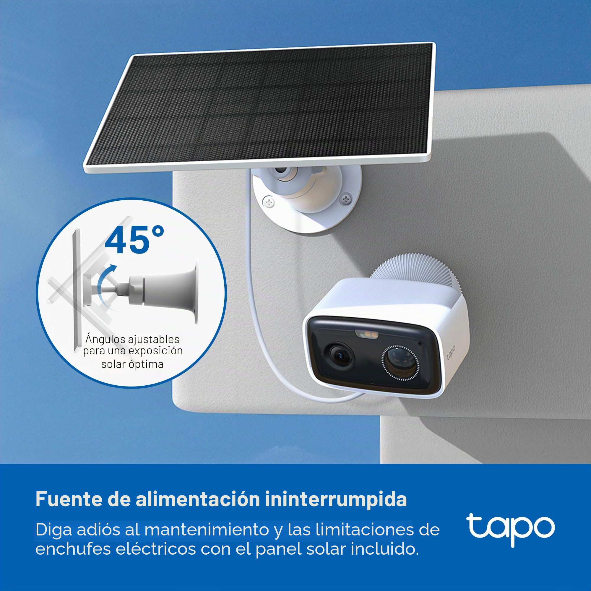 Tapo TP-Link C400 Kit - Cámara de batería para Exteriores con Base de Panel Solar, inalámbrica, 1080P, detección Gratuita de Personas/vehículos, Almacenamiento SD/Nube, visión Nocturna a Color, no