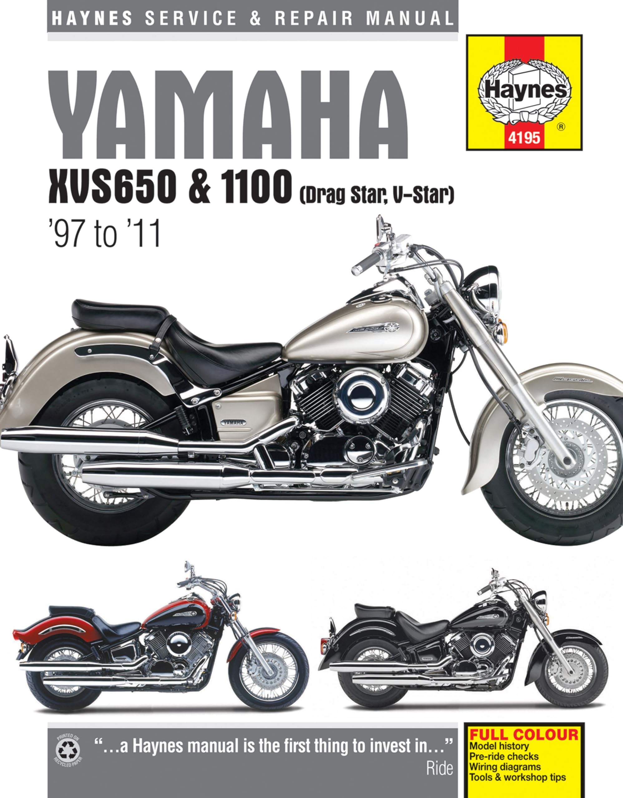 Yamaha XVS650 & 1100 (Drag Star, V-Star) '97 to '11 (Haynes Service & Repair Manual)
